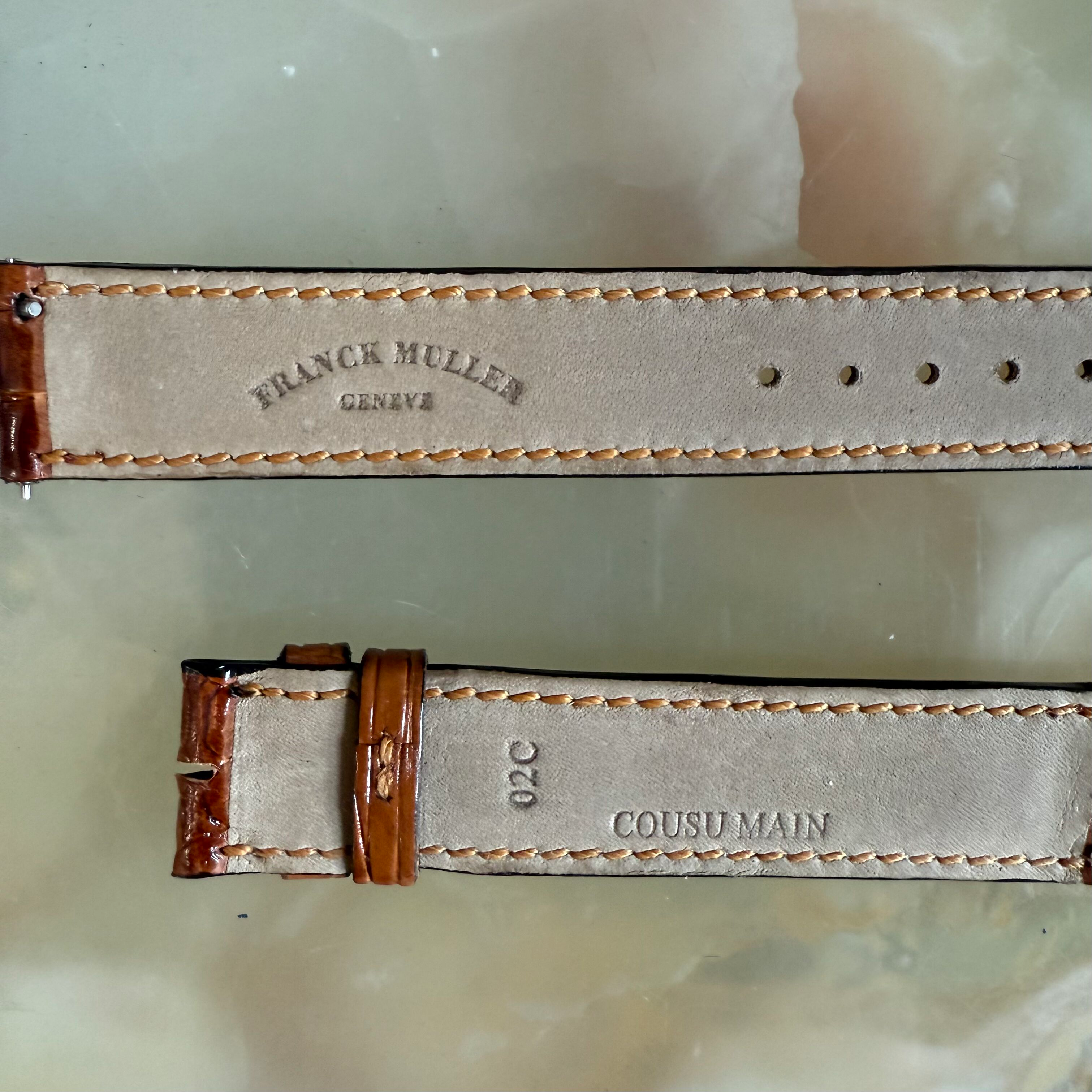 Authentic Franck Muller Brown Crocodile Watch Strap Band 16mm FRK0600592