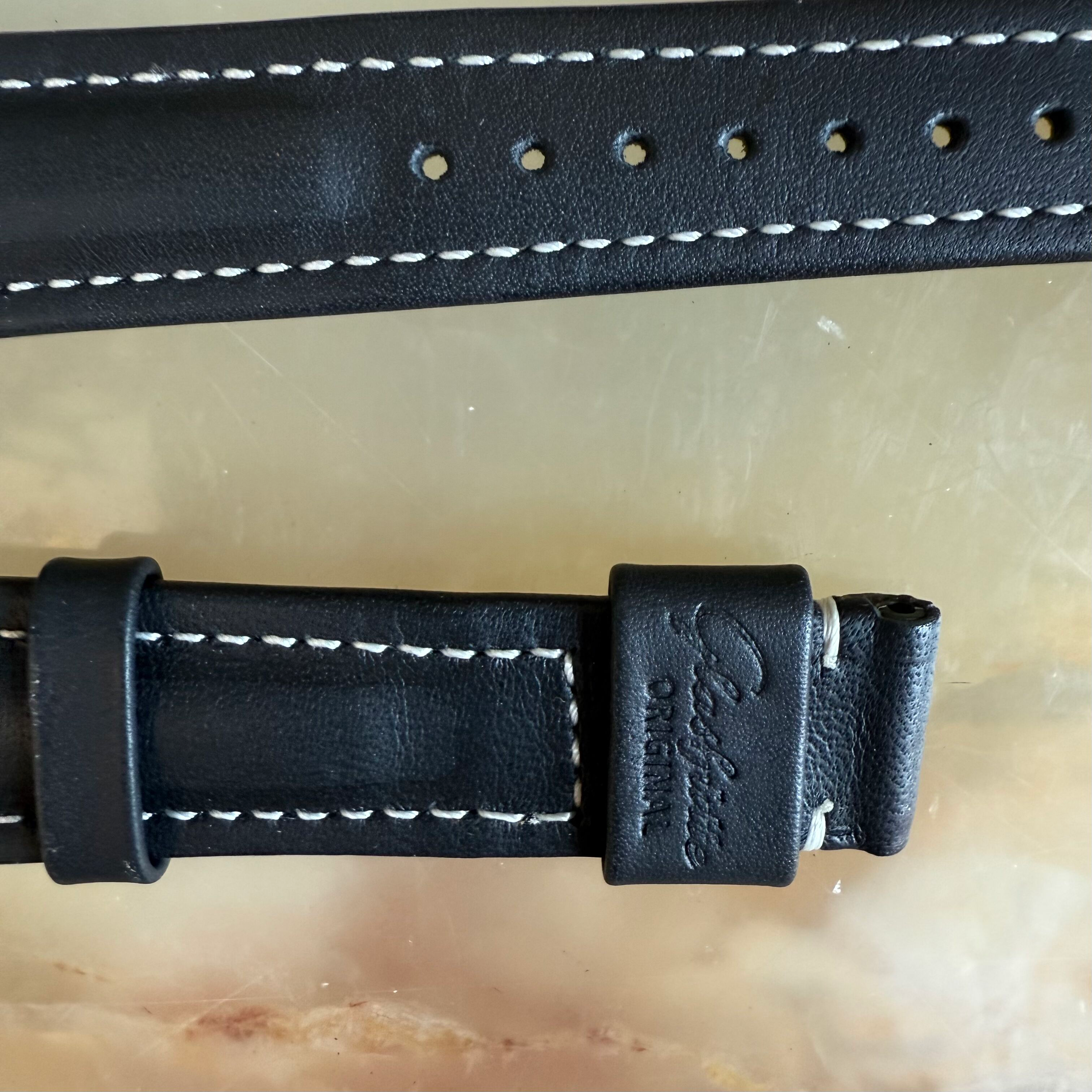 Authentic Glashutte Black Leather Watch Strap Band 19mm GLA0600133