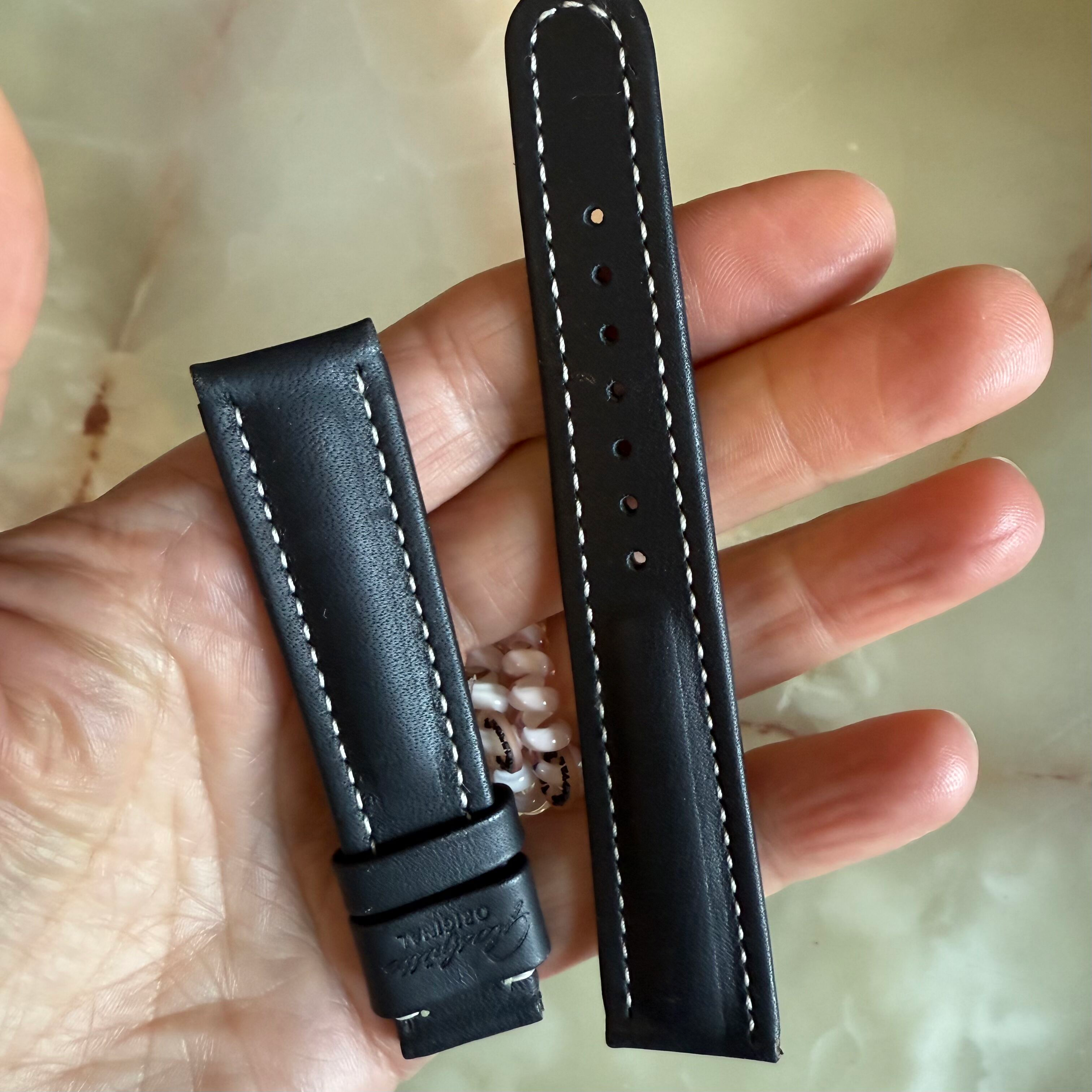 Authentic Glashutte Black Leather Watch Strap Band 19mm GLA0600133