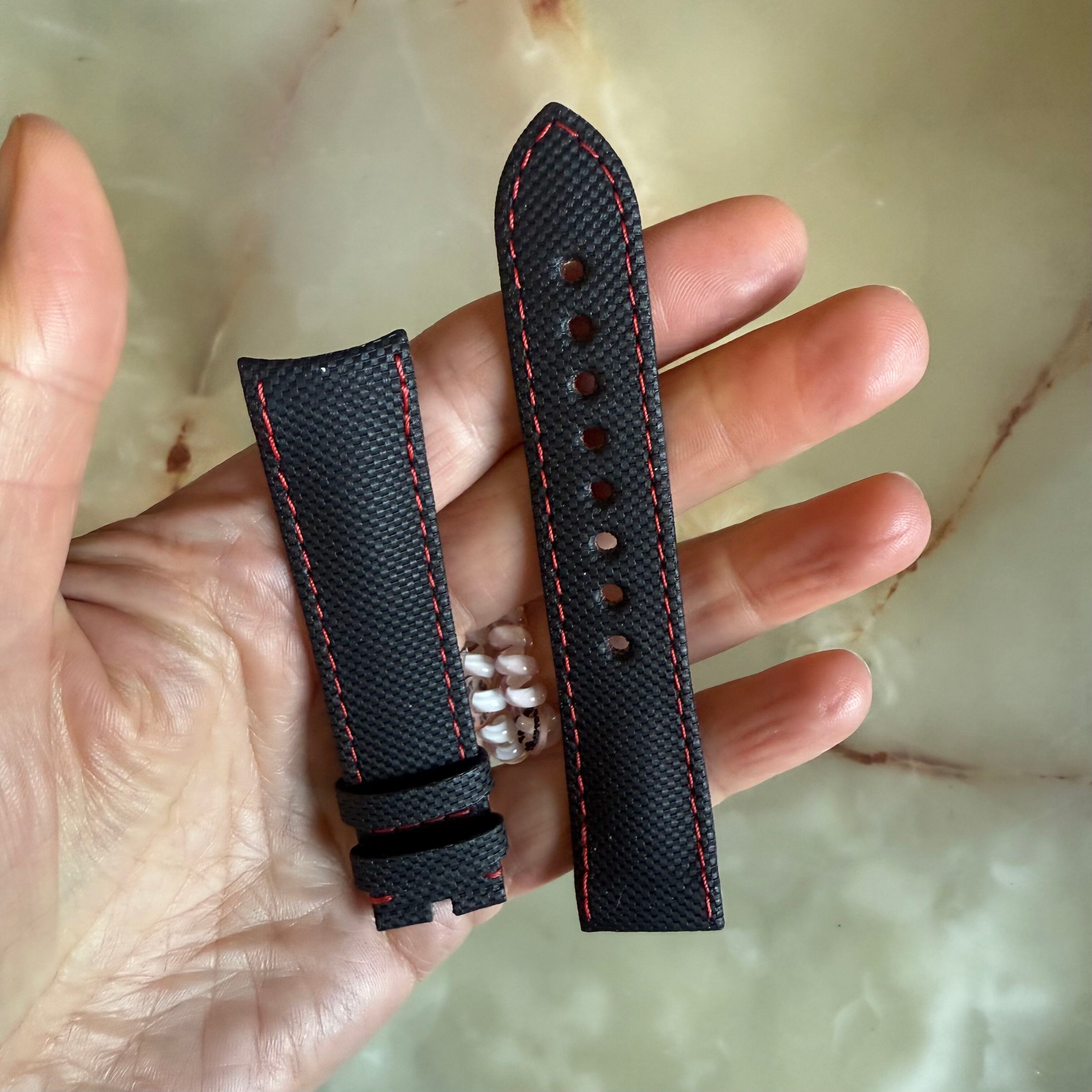 Authentic Glashutte Black Texture Leather Mad Max Matrix Watch Strap Band 20mm