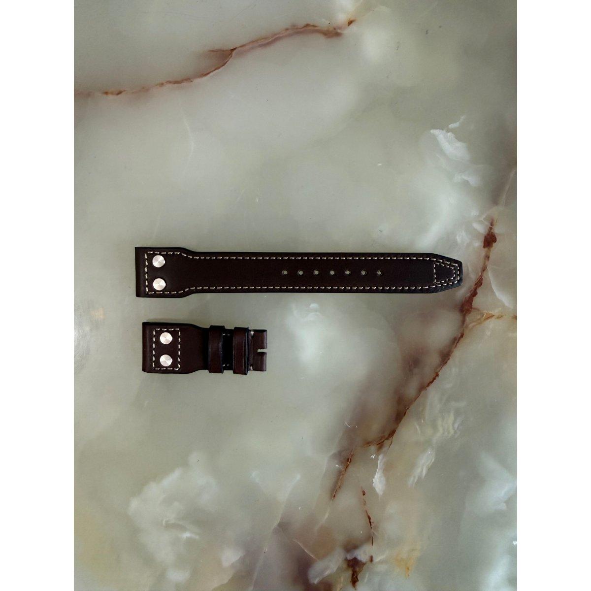 Authentic IWC Brown Leather Watch Band Strap for Big Pilot Watch 22mm