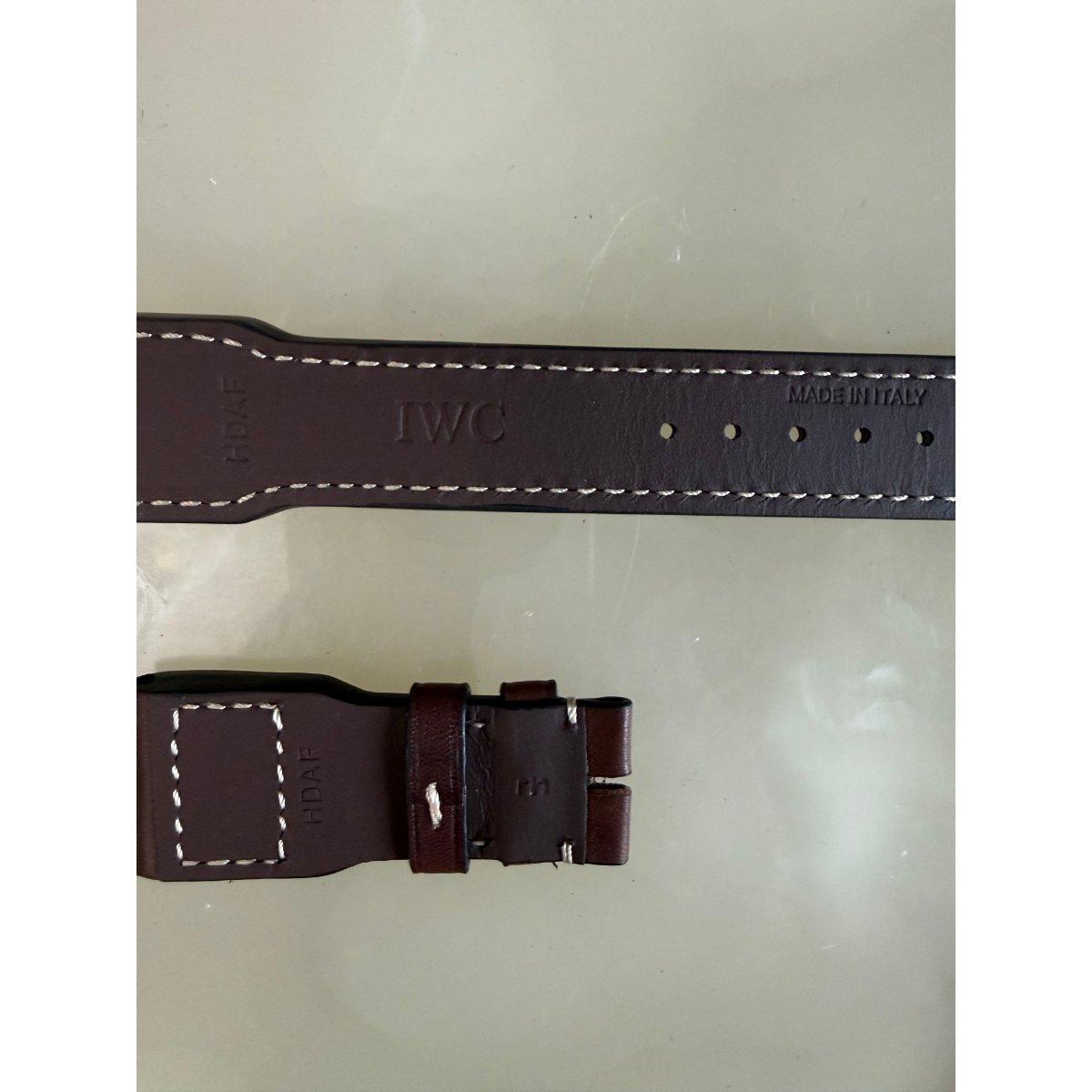Authentic IWC Brown Leather Watch Band Strap for Big Pilot Watch 22mm