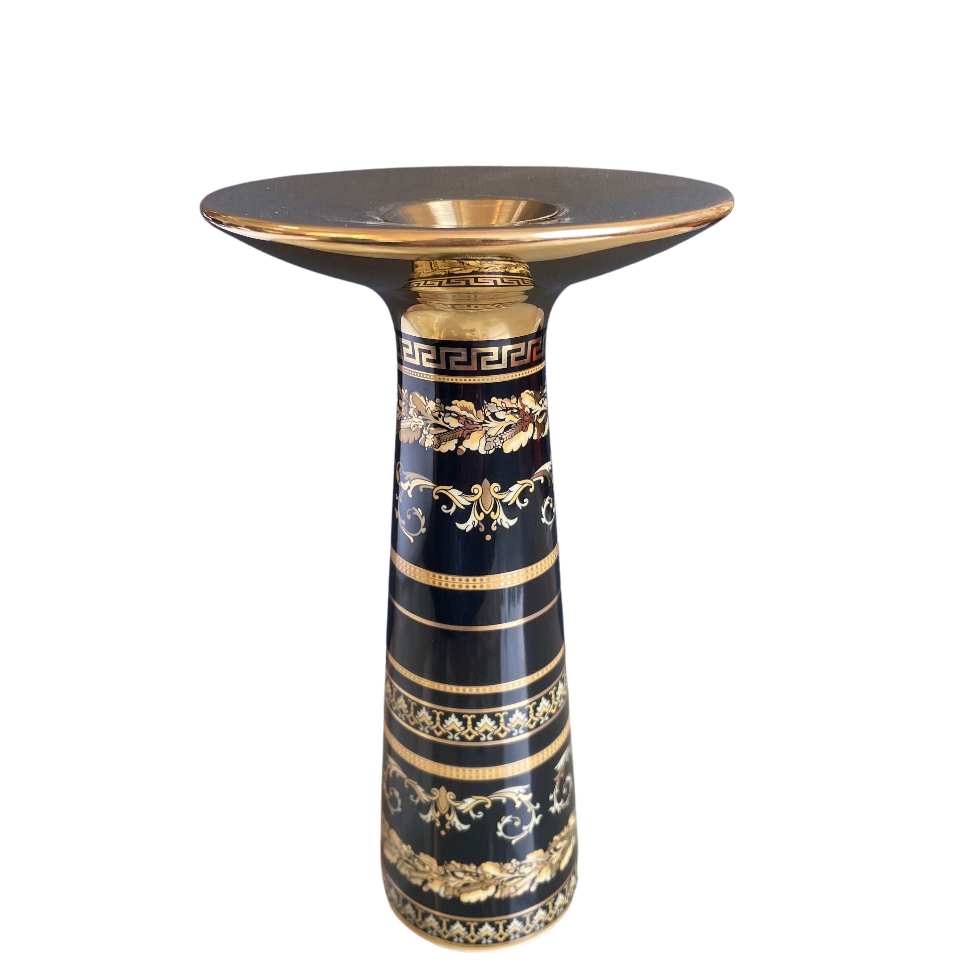 Versace by Rosenthal Virtus Gala Black Candle Holder 118641