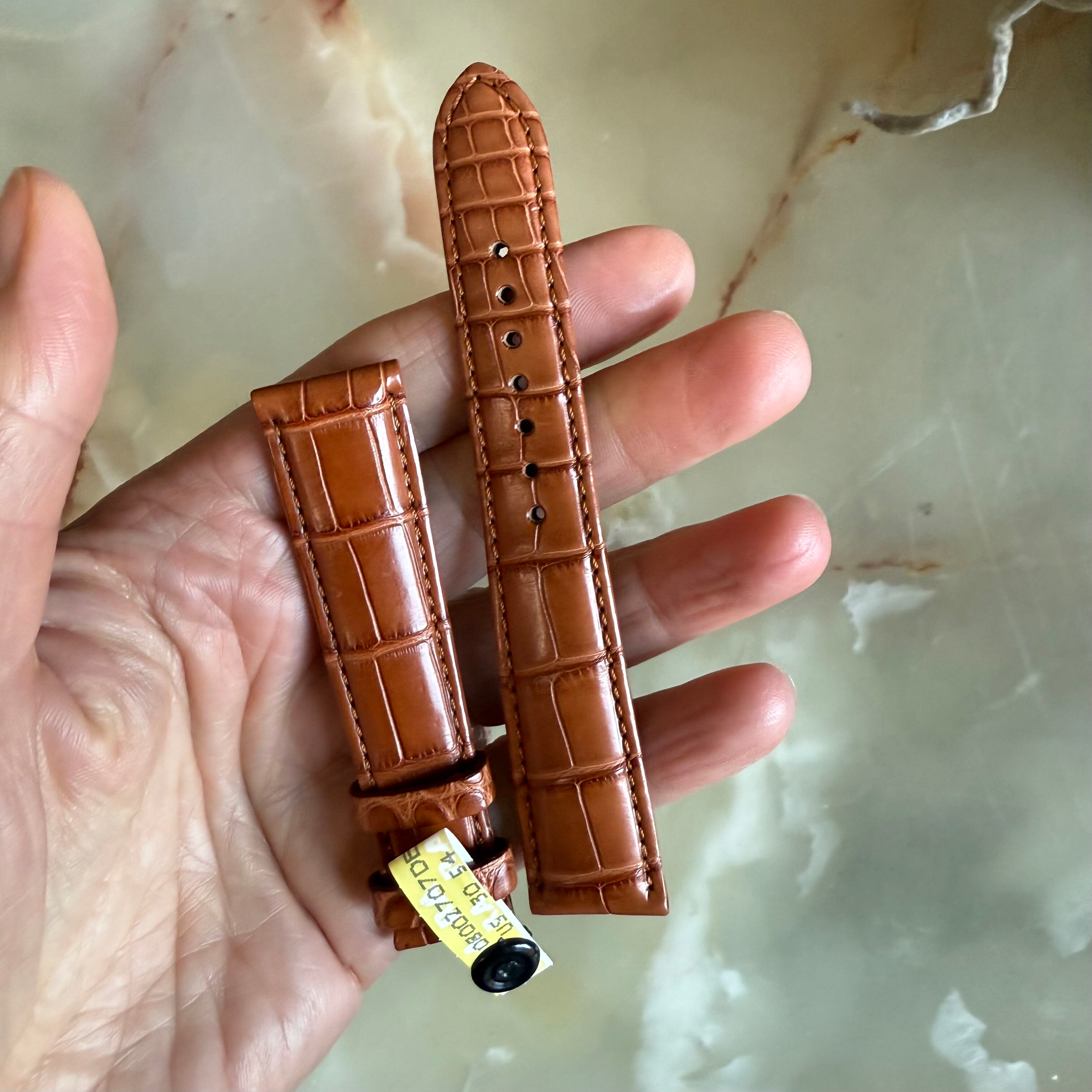 Authentic Glashutte Brown Alligator Watch Strap Band 19mm GLA0600125