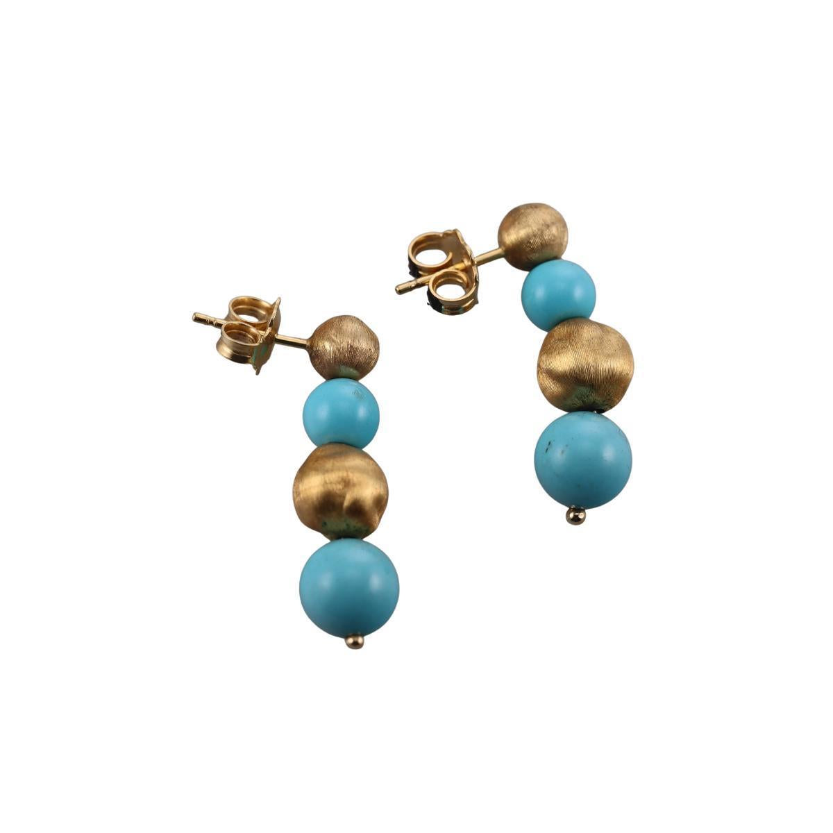 Marco Bicego 18k Gold Turquoise Earrings
