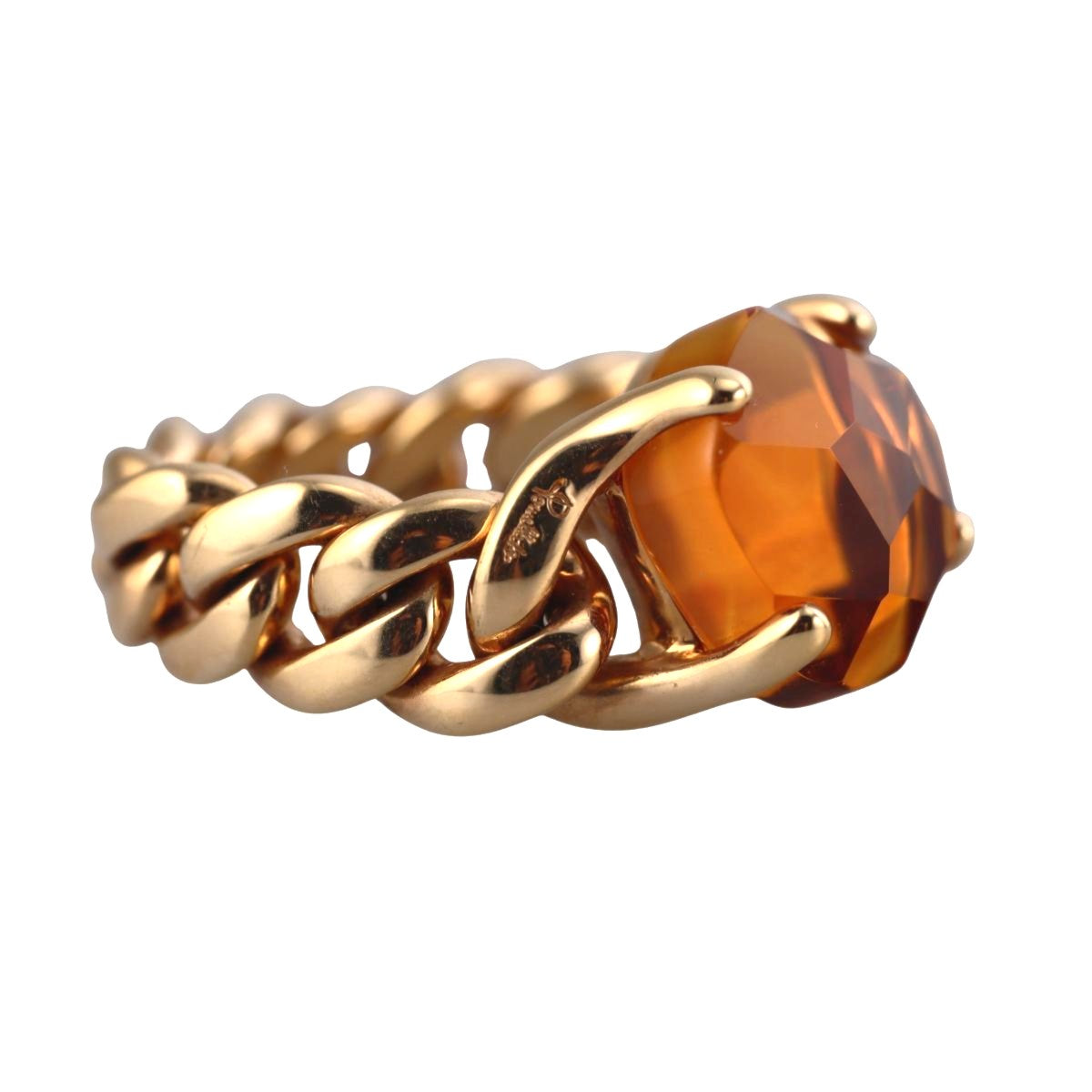 Pomellato Lola Curb 18k Citrine Chain Ring