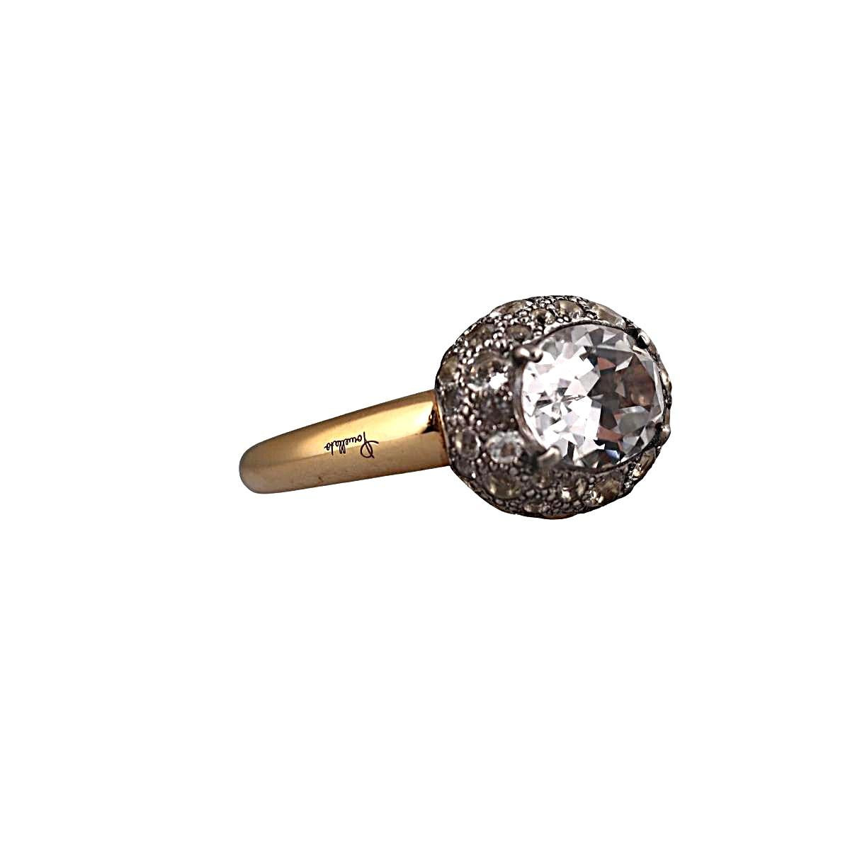 Pomellato Tabou 18k Gold White Topaz Ring