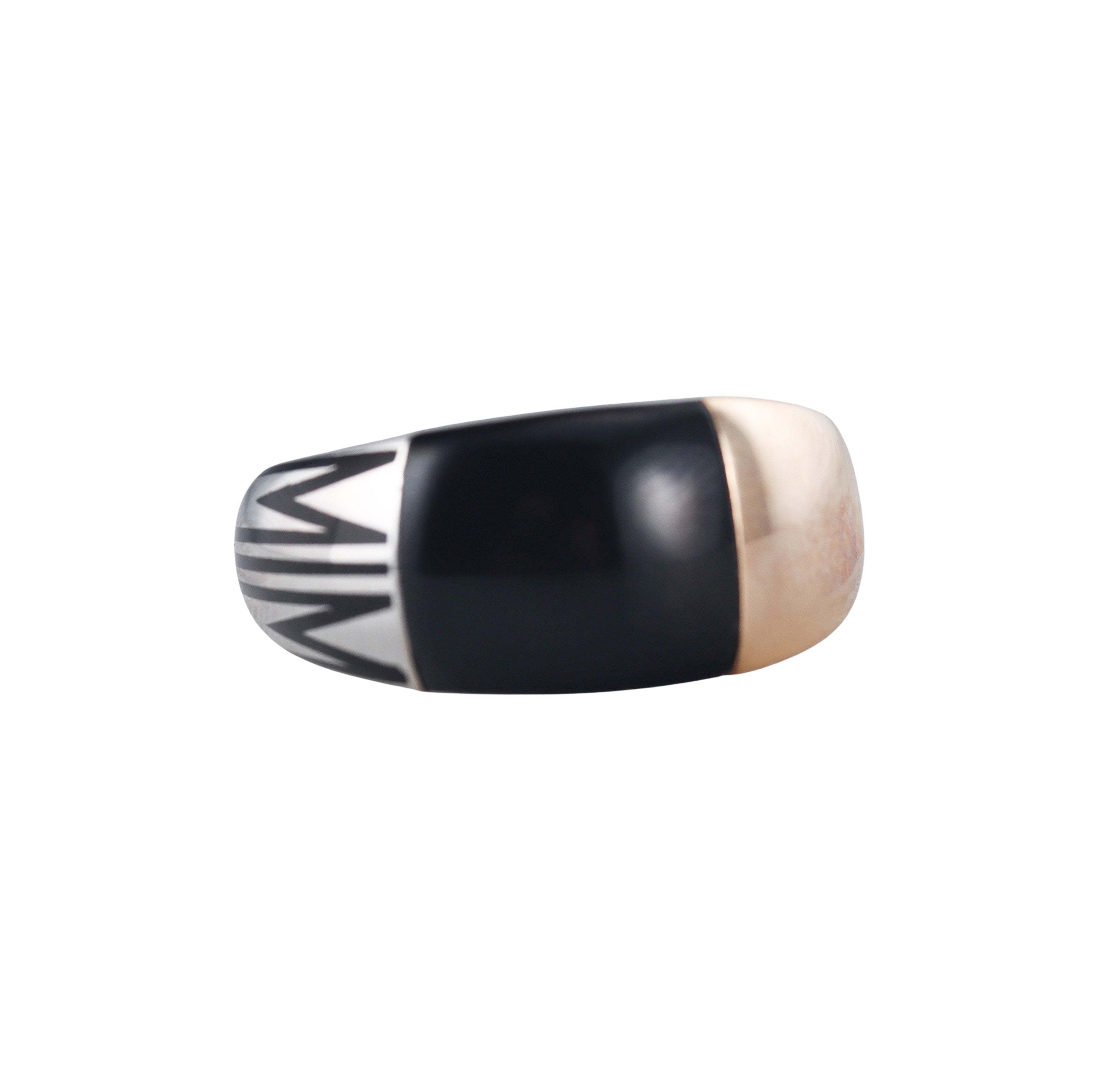Mimi Milano Tam Tam Onyx Enamel 18k Rose Gold Ring