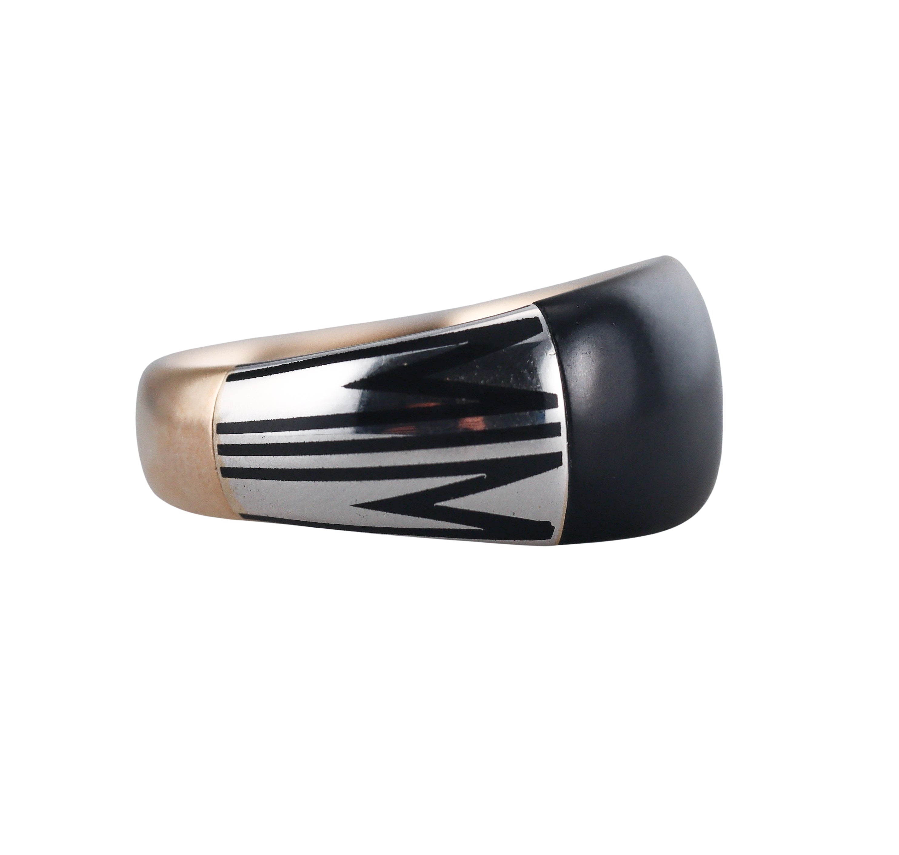Mimi Milano Tam Tam Onyx Enamel 18k Rose Gold Ring
