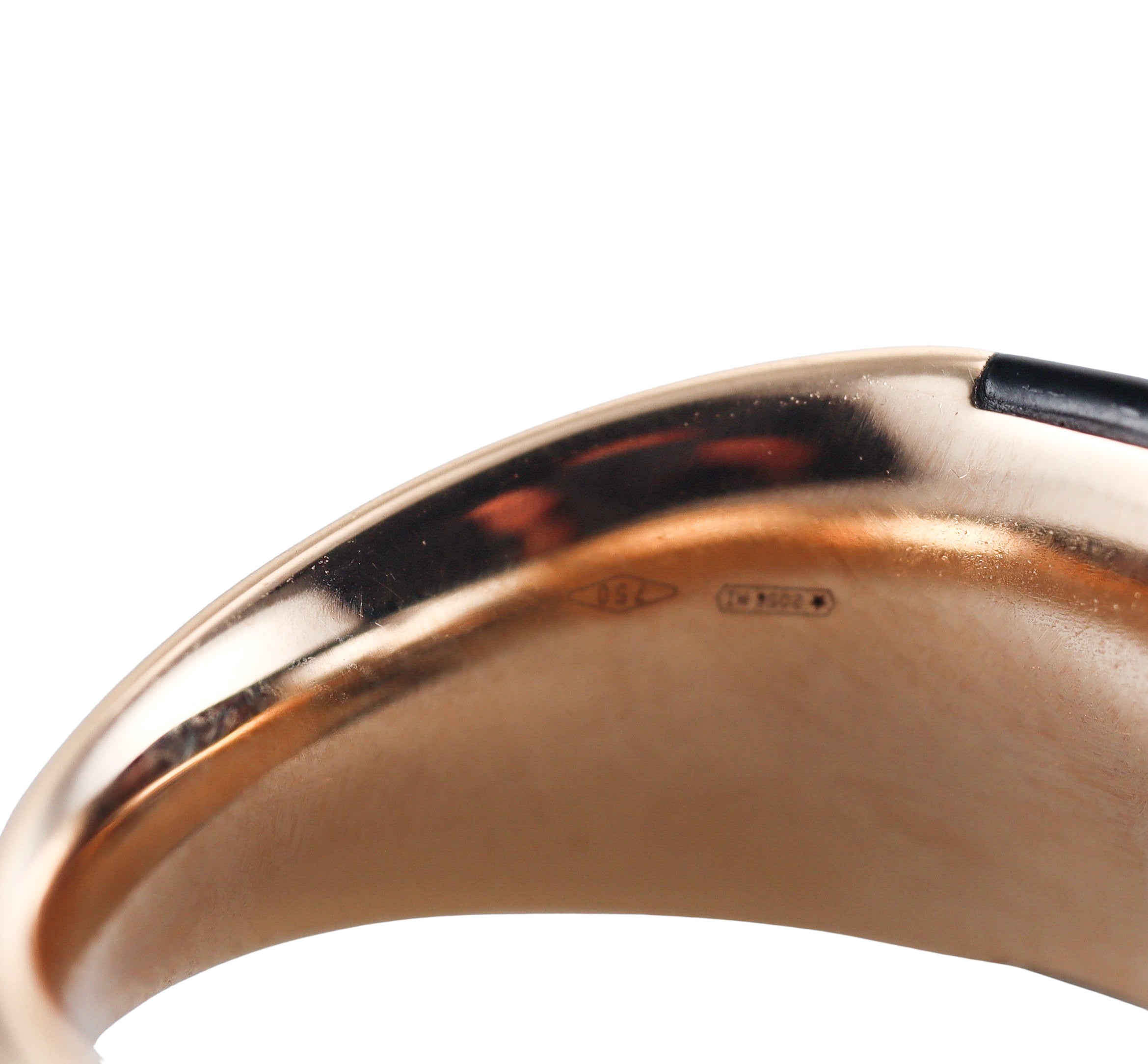 Mimi Milano Tam Tam Onyx Enamel 18k Rose Gold Ring