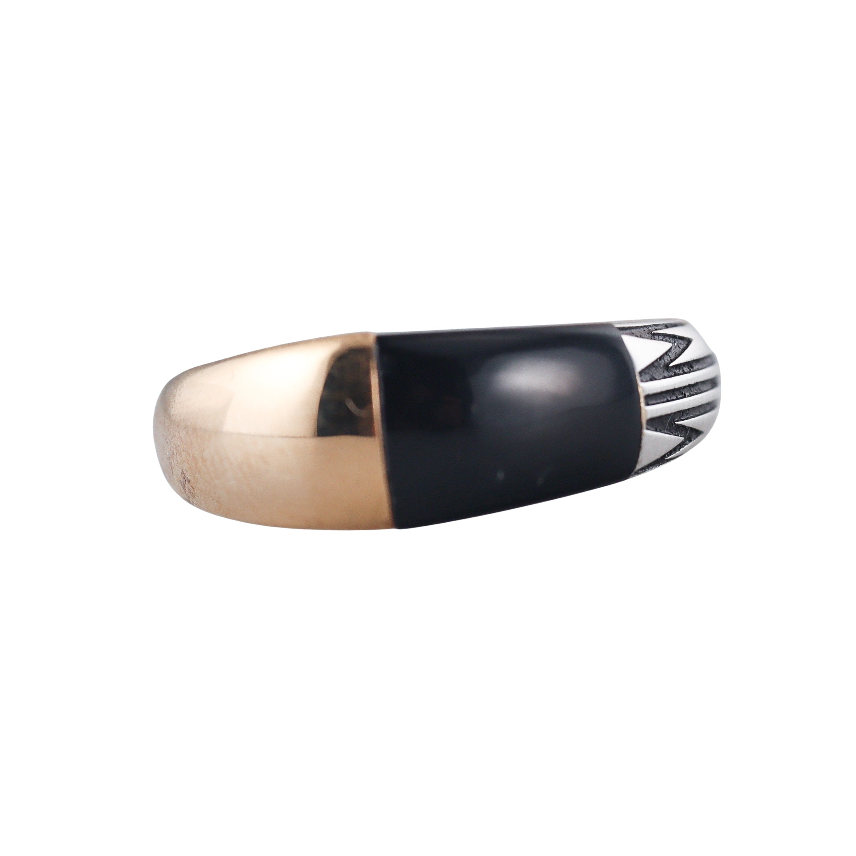 Mimi Milano Tam Tam Onyx Enamel 18k Rose Gold Ring