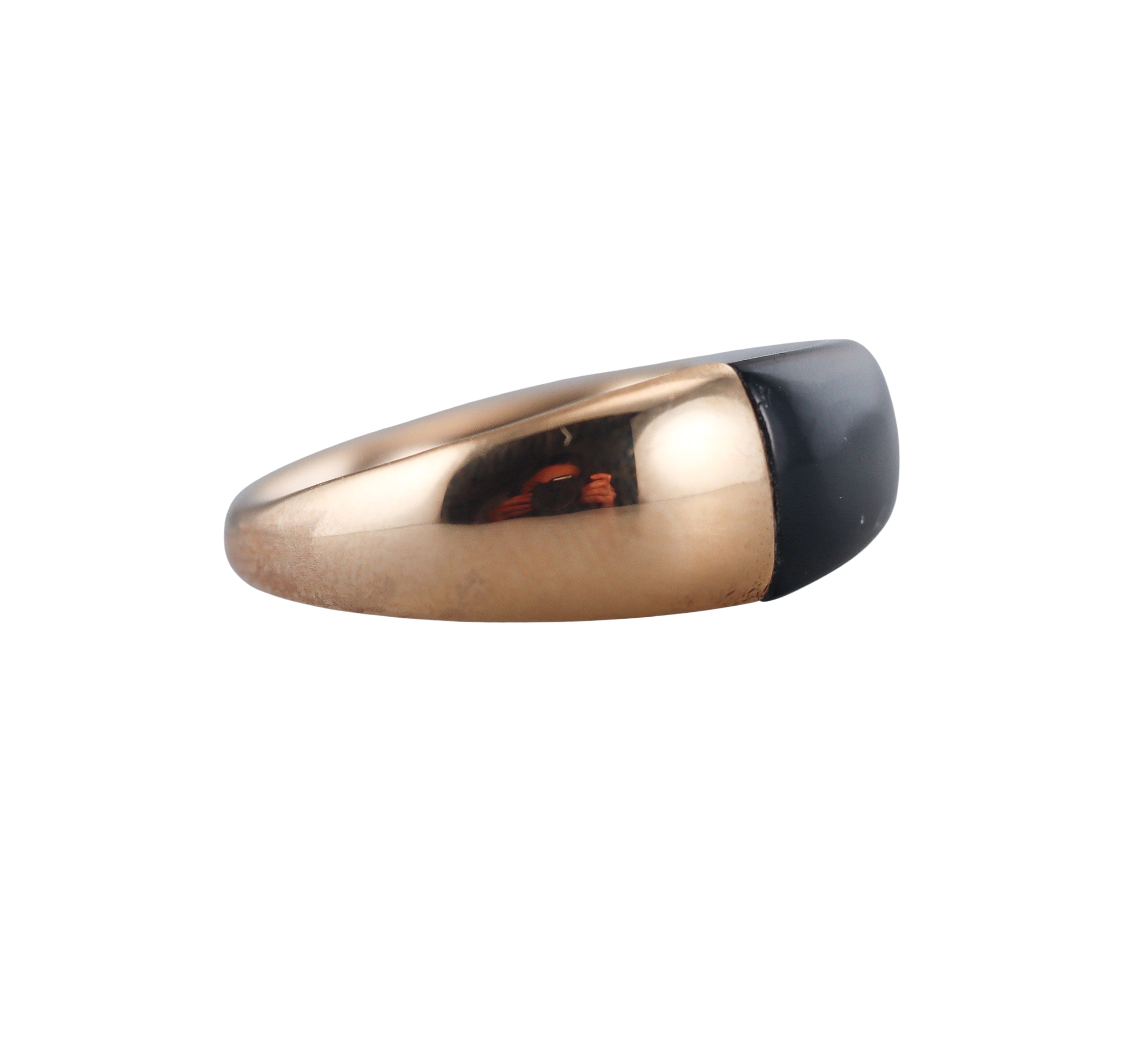 Mimi Milano Tam Tam Onyx Enamel 18k Rose Gold Ring