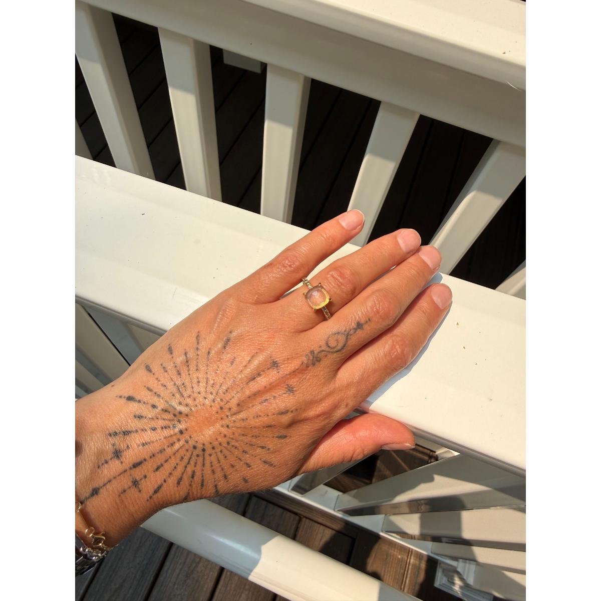 Pomellato Baby 18k Gold Rose Quartz Diamond Ring