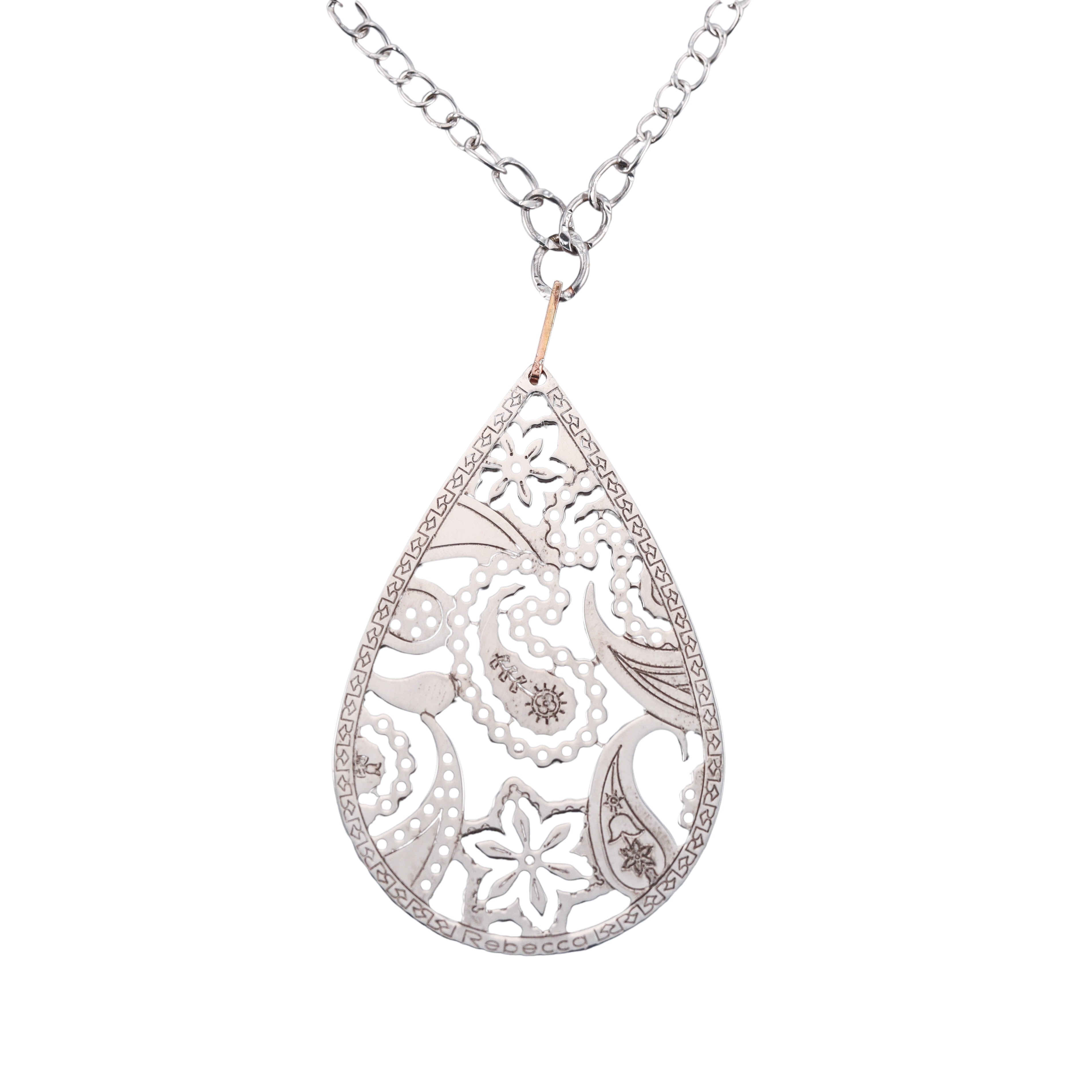 Rebecca Sterling Silver Teardrop Pendant Necklace