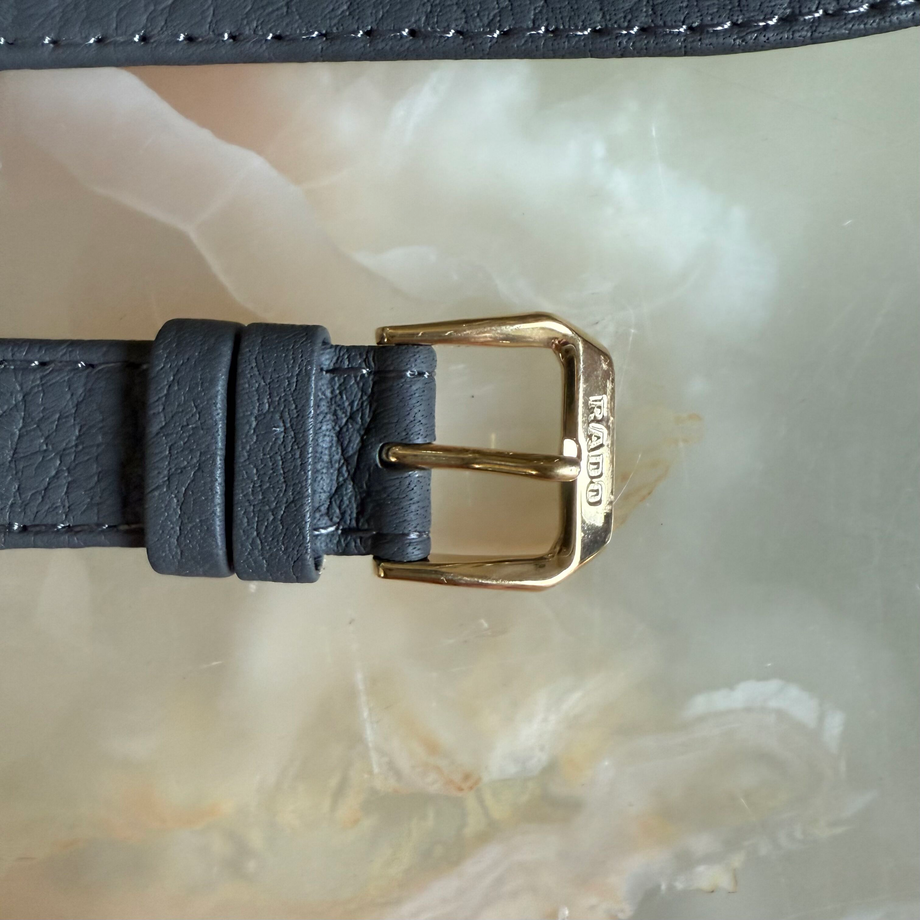 Authentic RADO Grey Leather Watch Strap Band 18mm with Buckle 8616-B