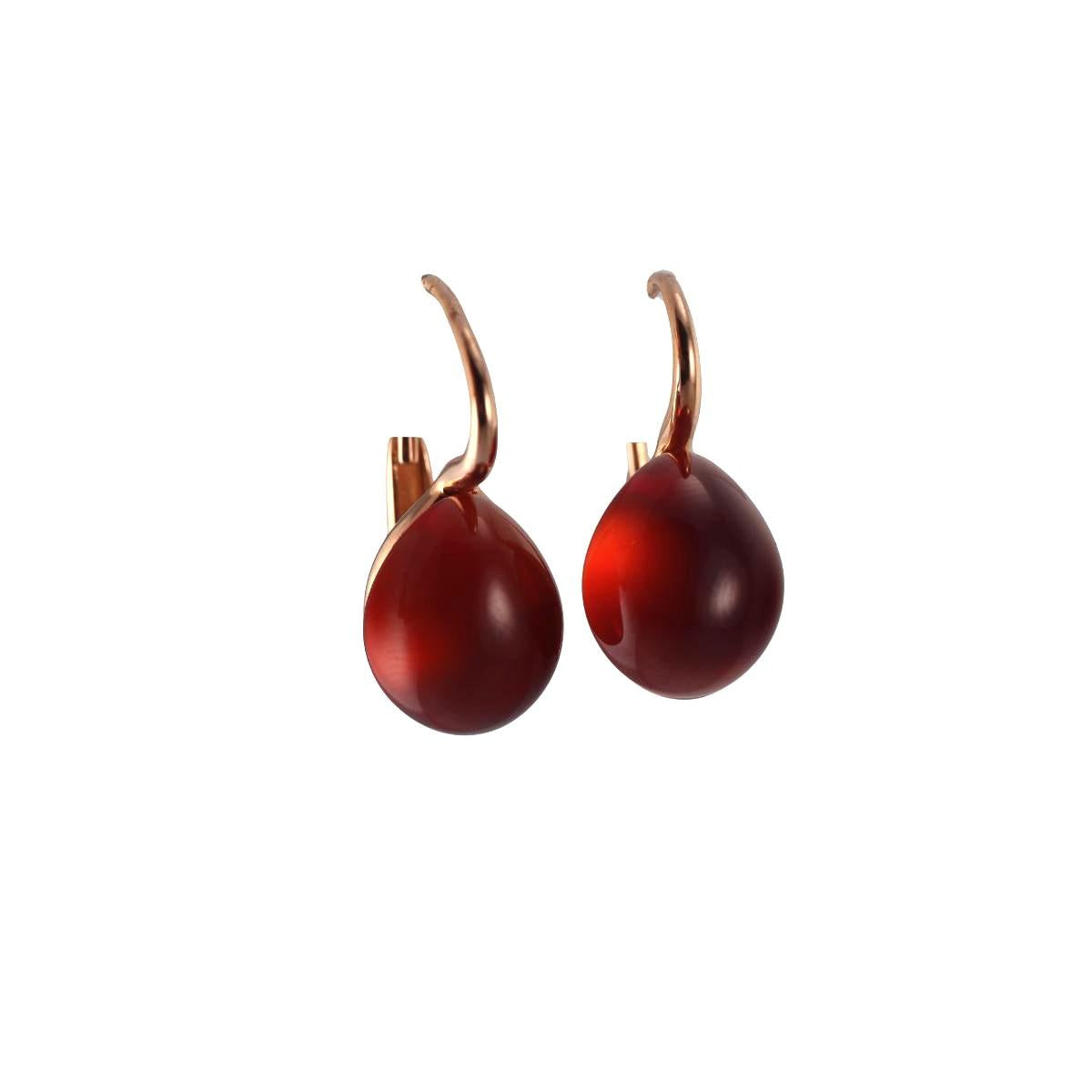 Pomellato Rouge Passion Gold Red Stone Earrings