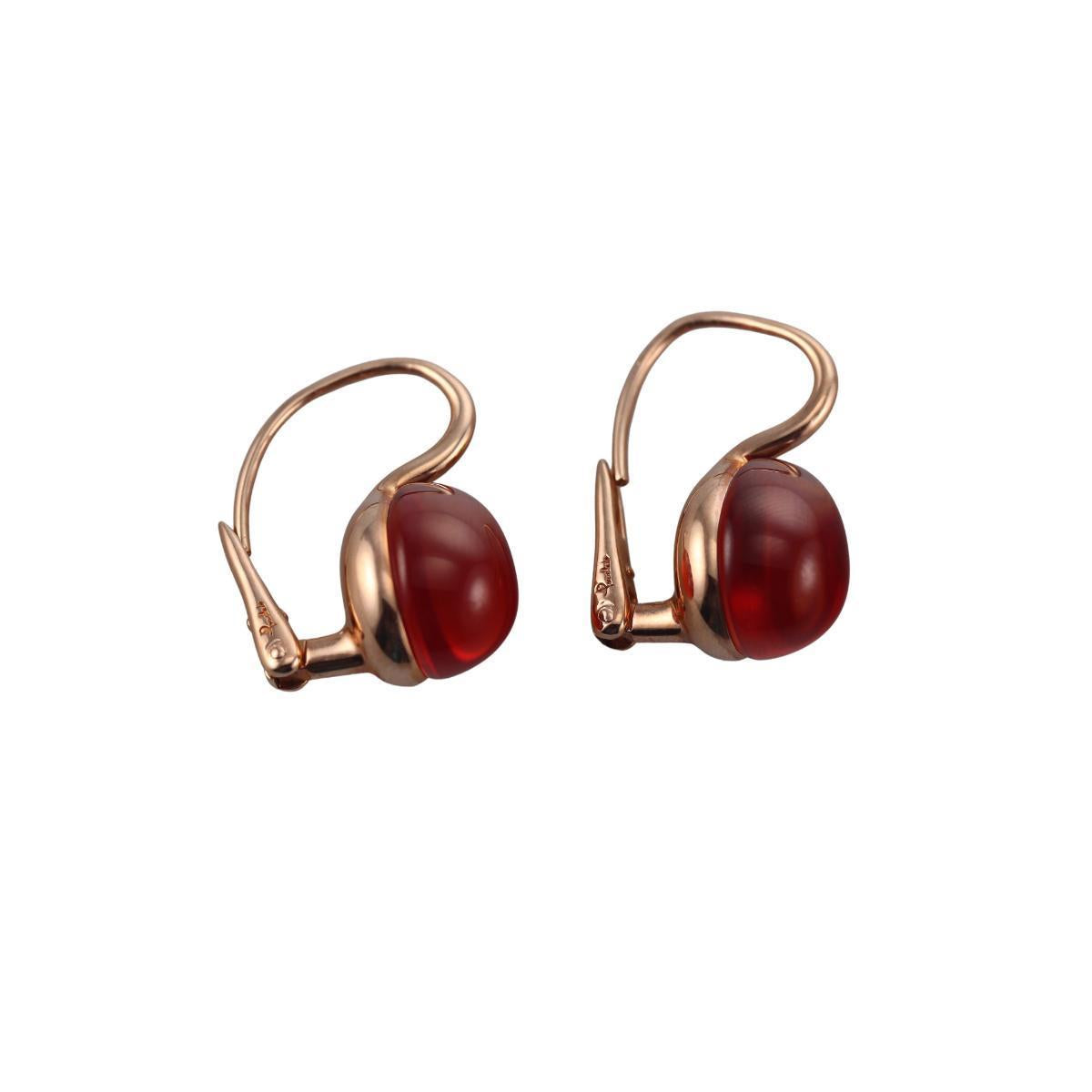 Pomellato Rouge Passion Gold Red Stone Earrings