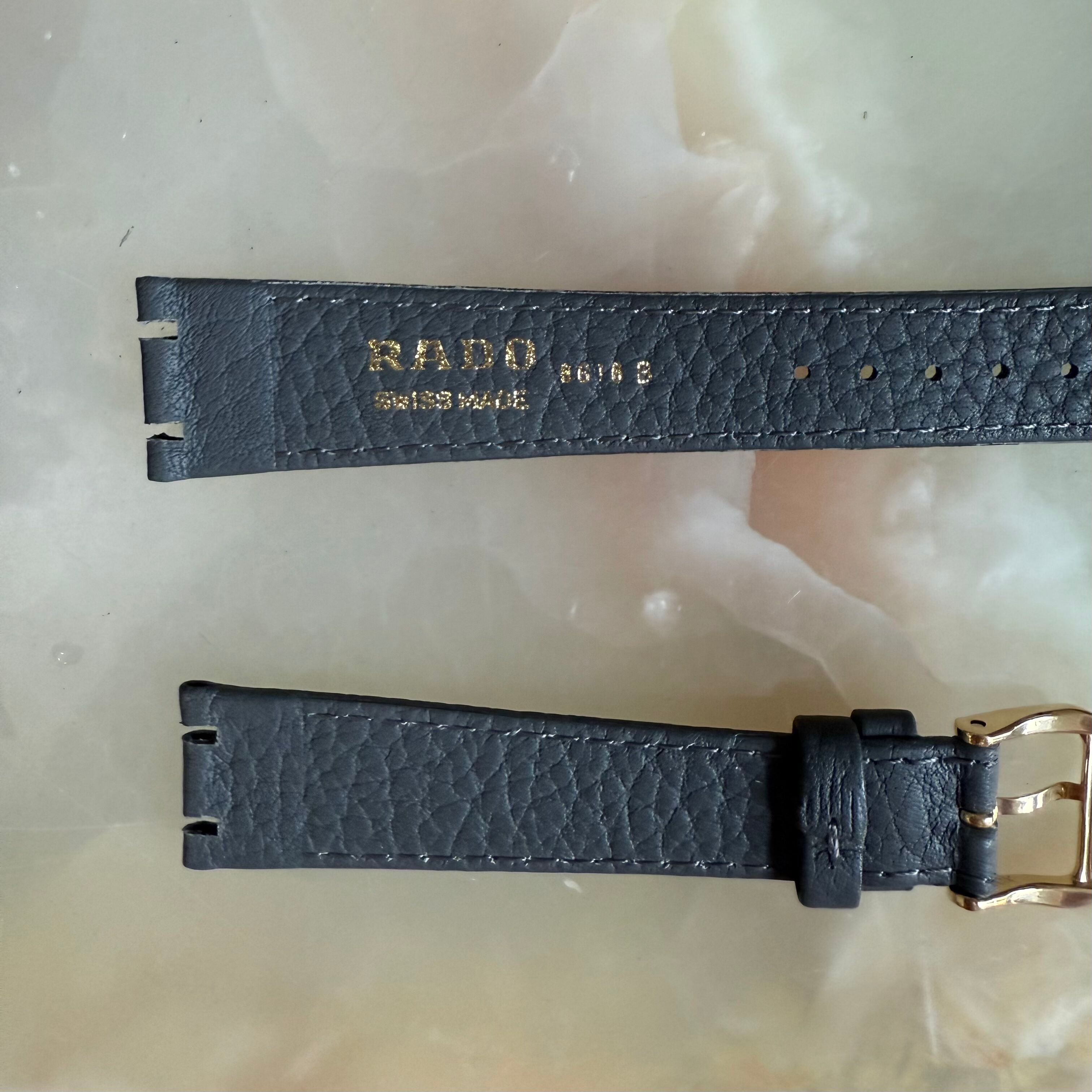 Authentic RADO Grey Leather Watch Strap Band 18mm with Buckle 8616-B