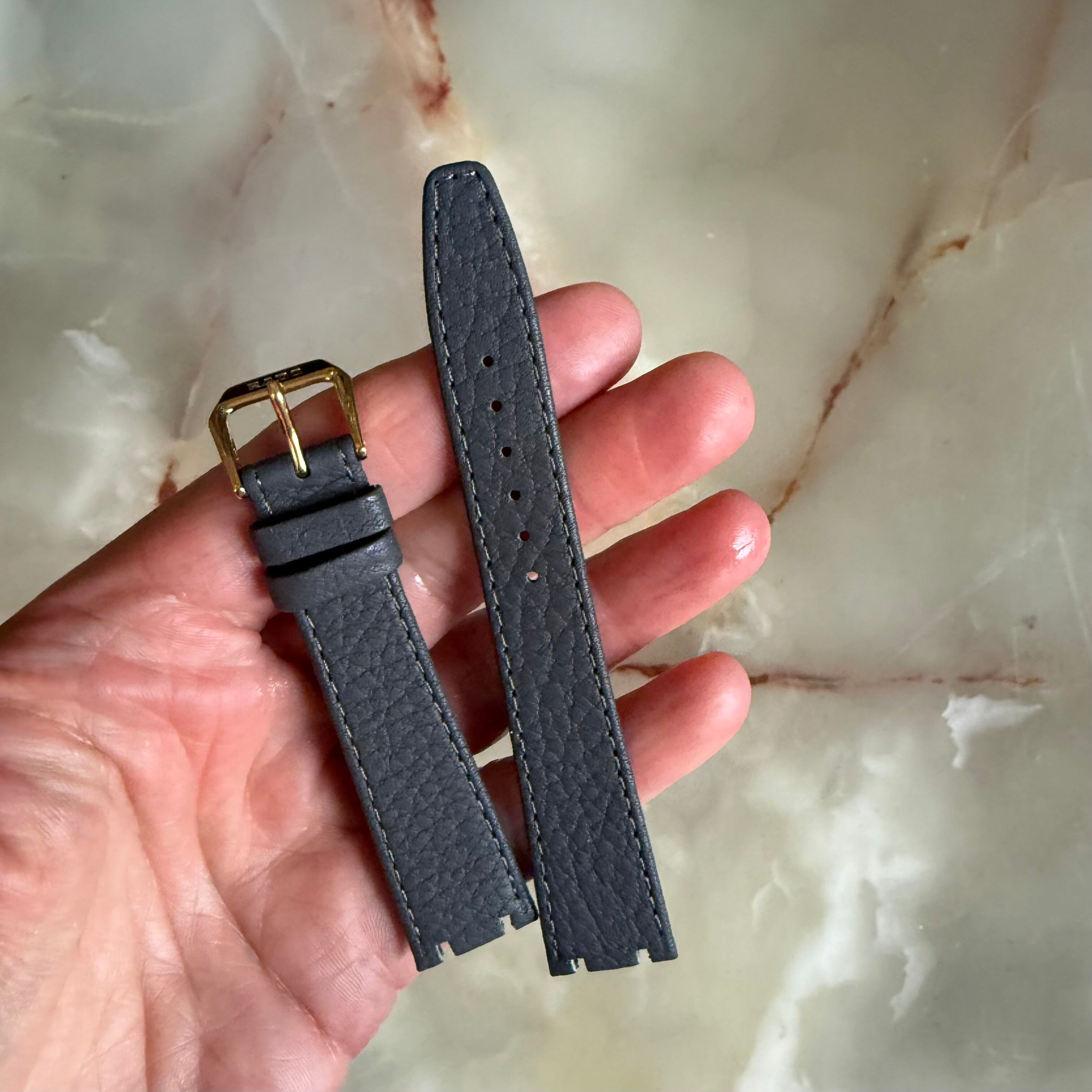Authentic RADO Grey Leather Watch Strap Band 18mm with Buckle 8616-B