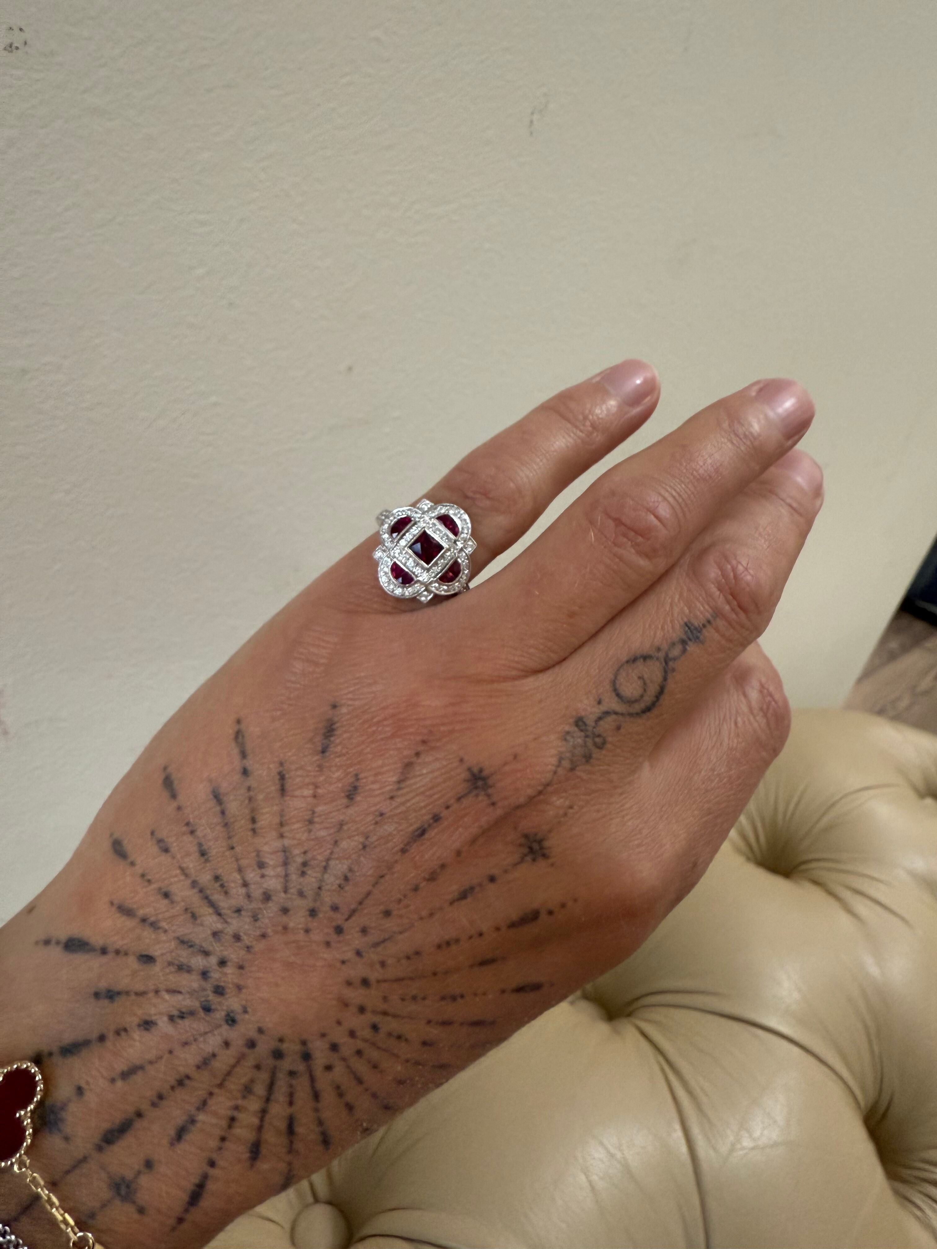 18k Gold Diamond Ruby Ring