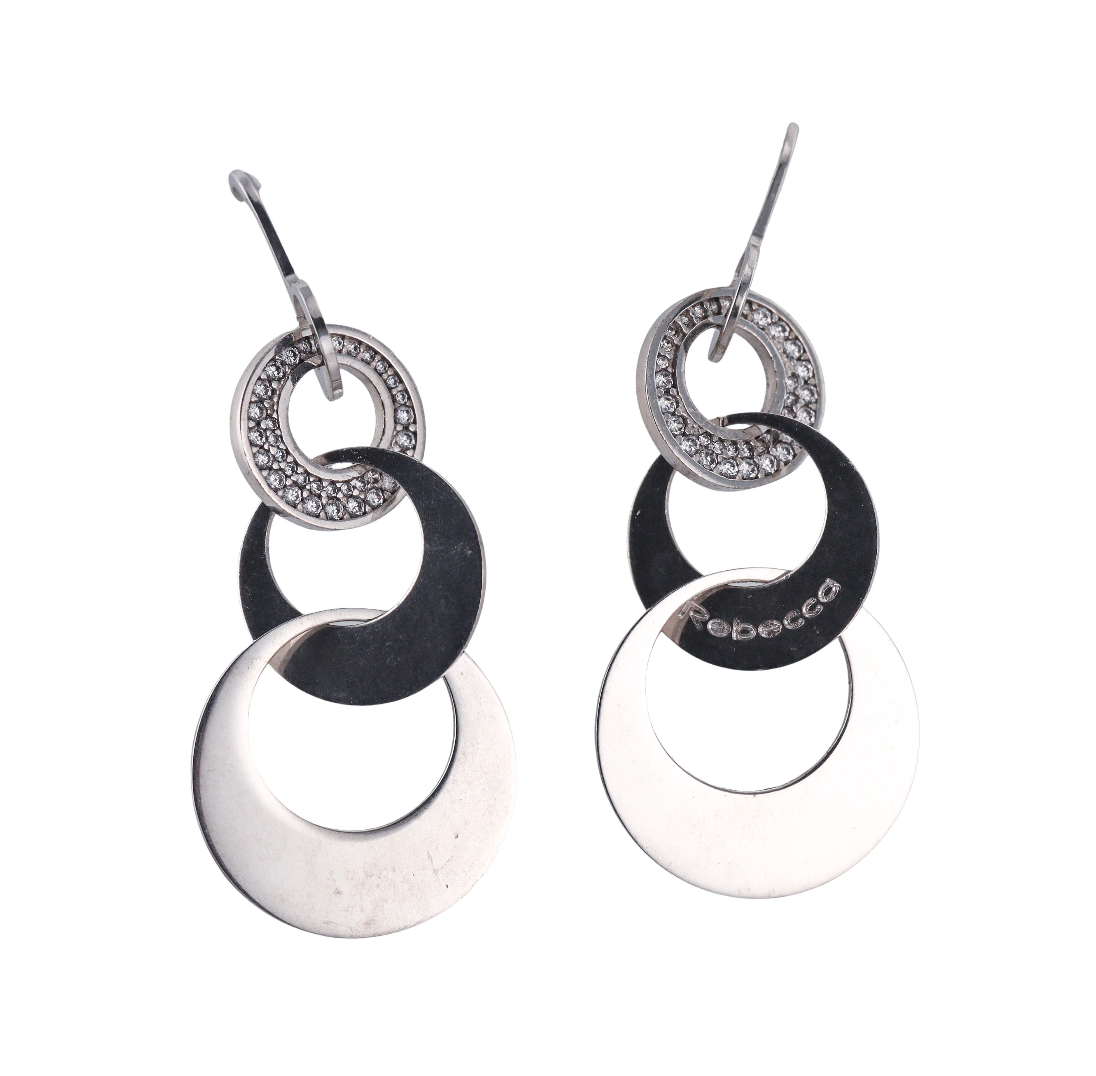 Rebecca Sterling Silver Crystal Drop Earrings