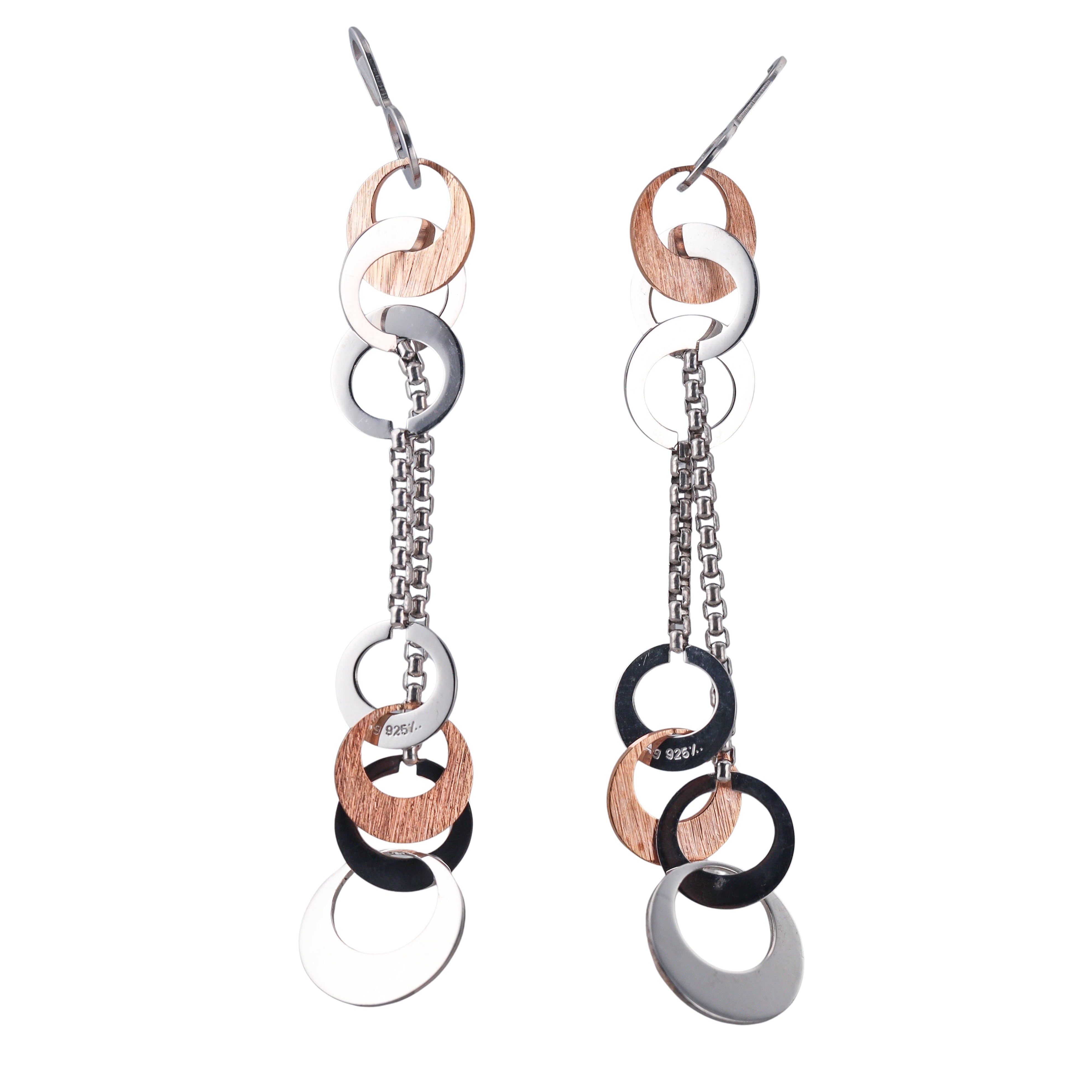 Rebecca Sterling Silver Two Tone Drop Earrings