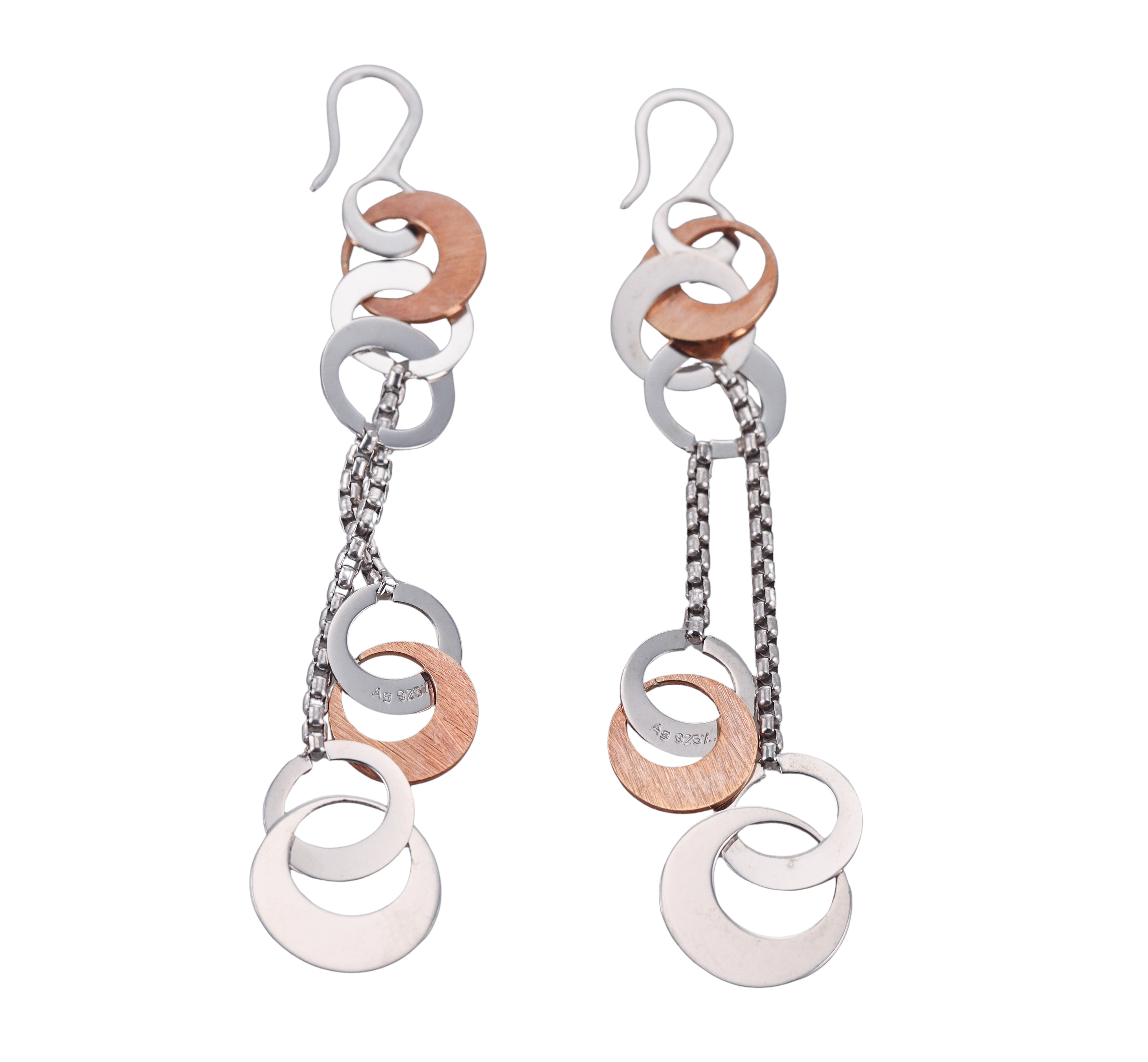 Rebecca Sterling Silver Two Tone Drop Earrings