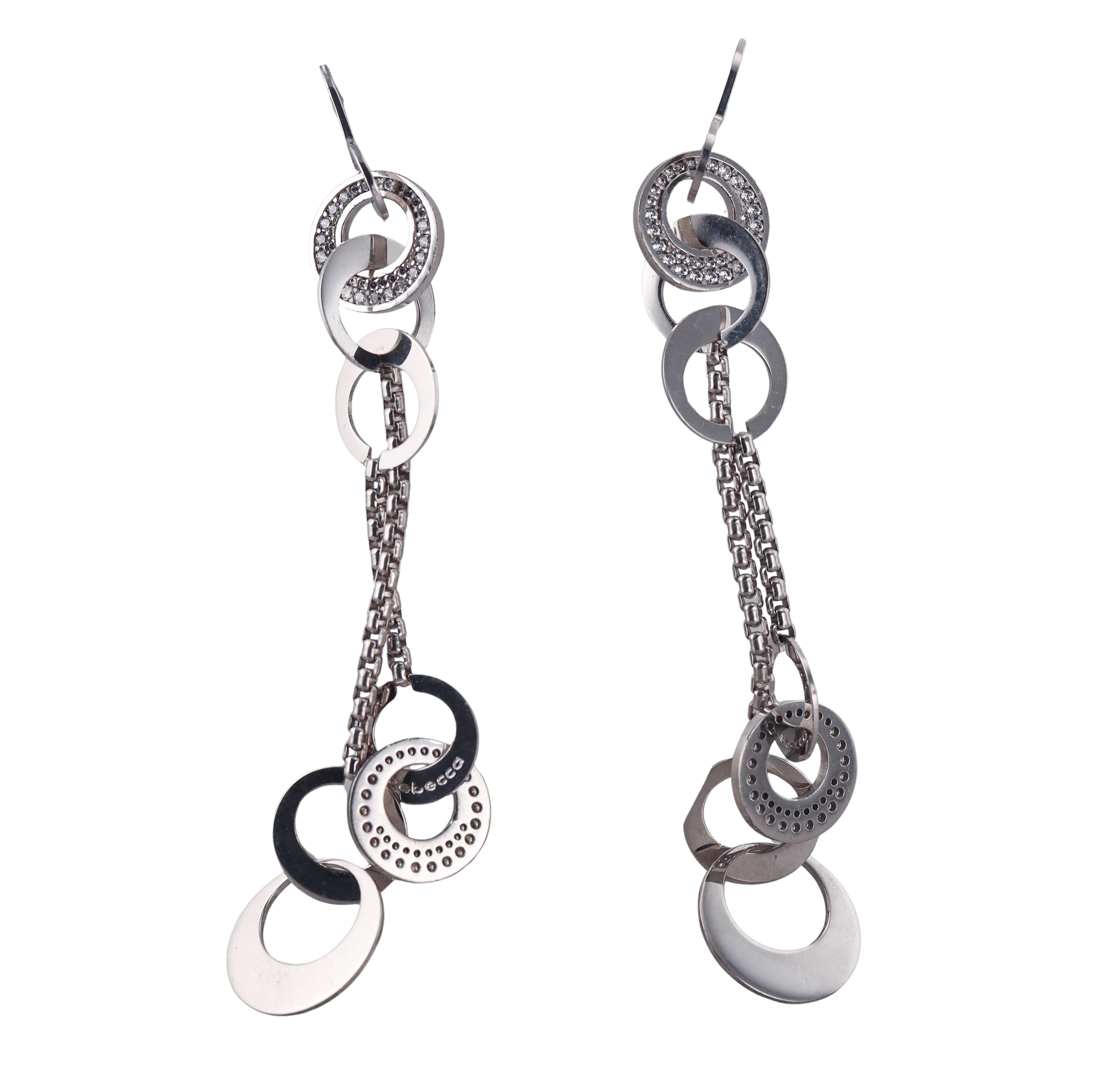 Rebecca Sterling Silver Crystal Drop Earrings