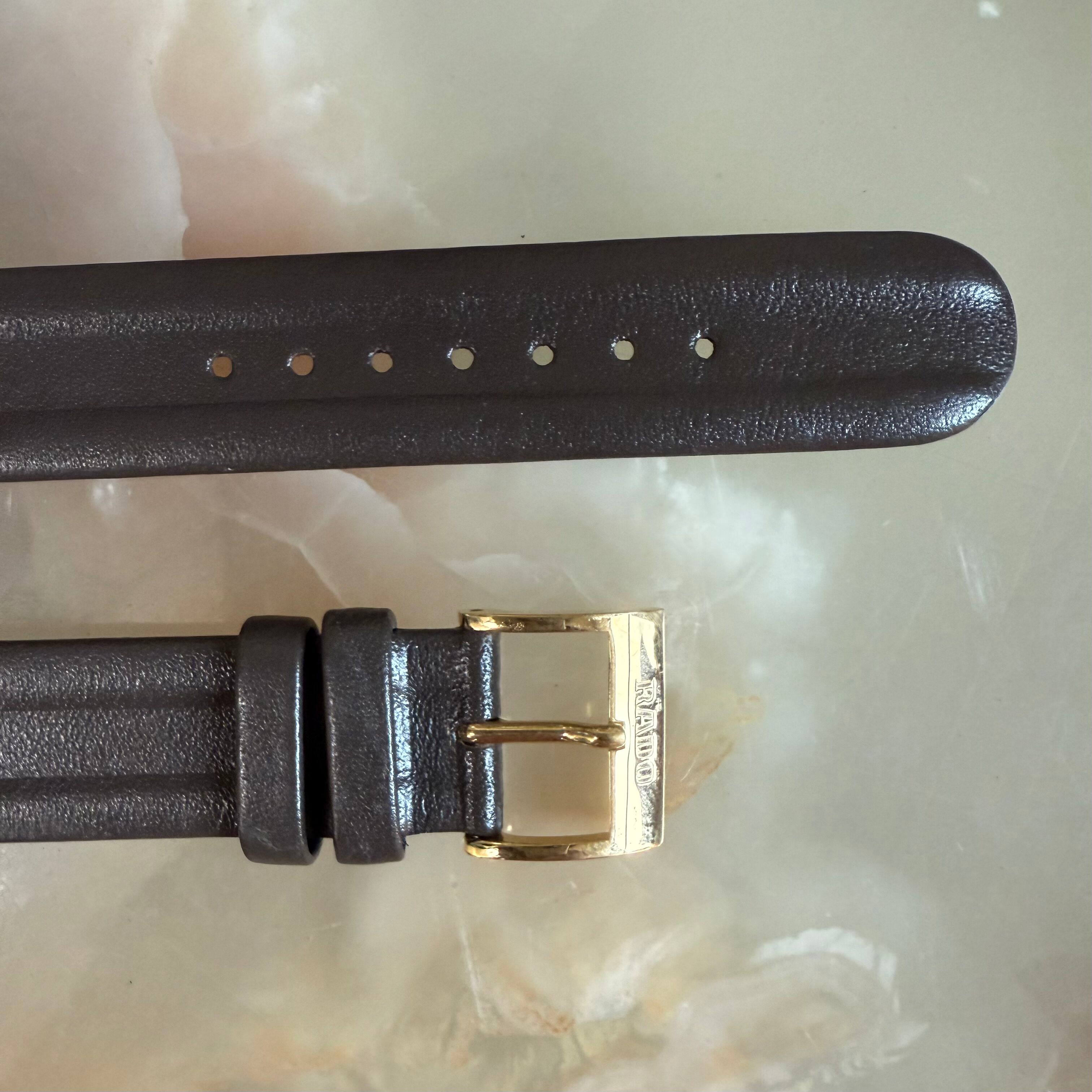 Authentic RADO Brown Leather Watch Strap Band 16mm with Buckle 8569-B