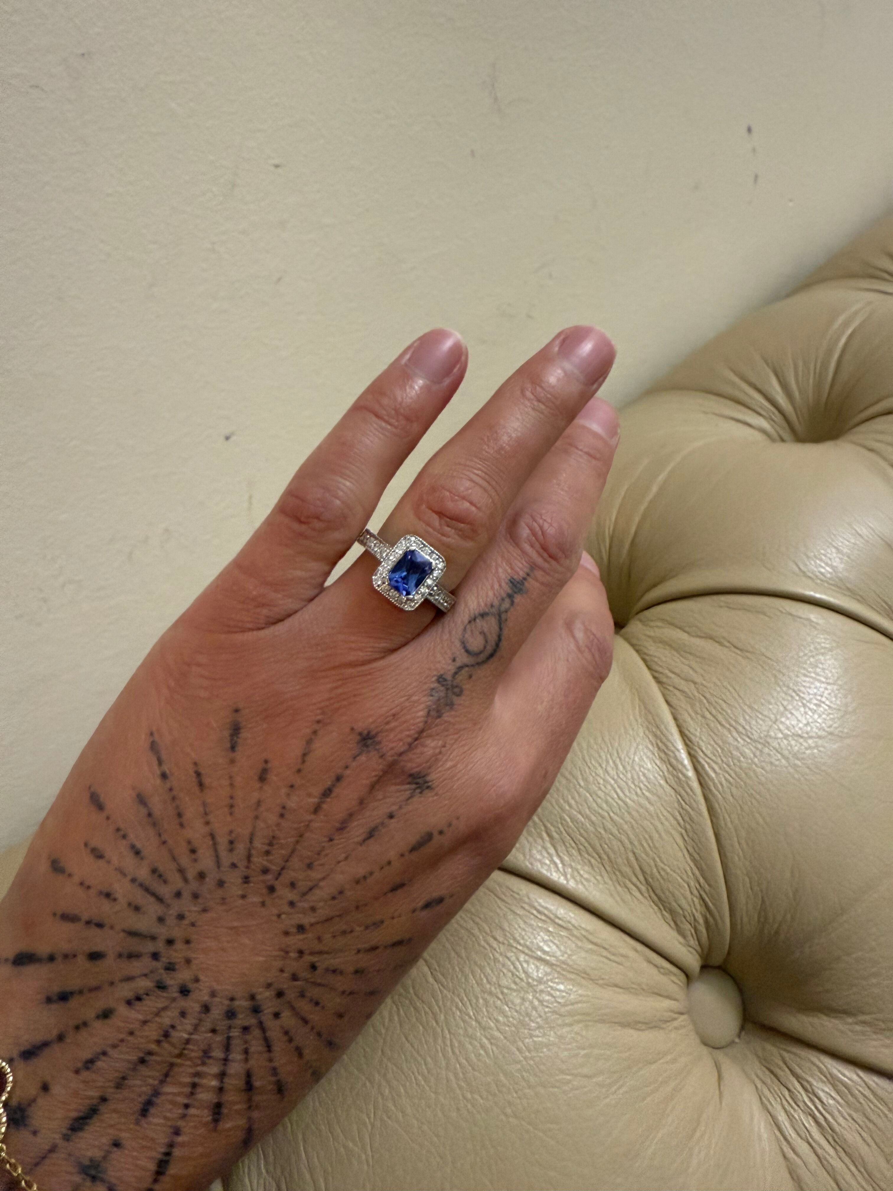 1.00ct Tanzanite Diamond 14k Gold Ring