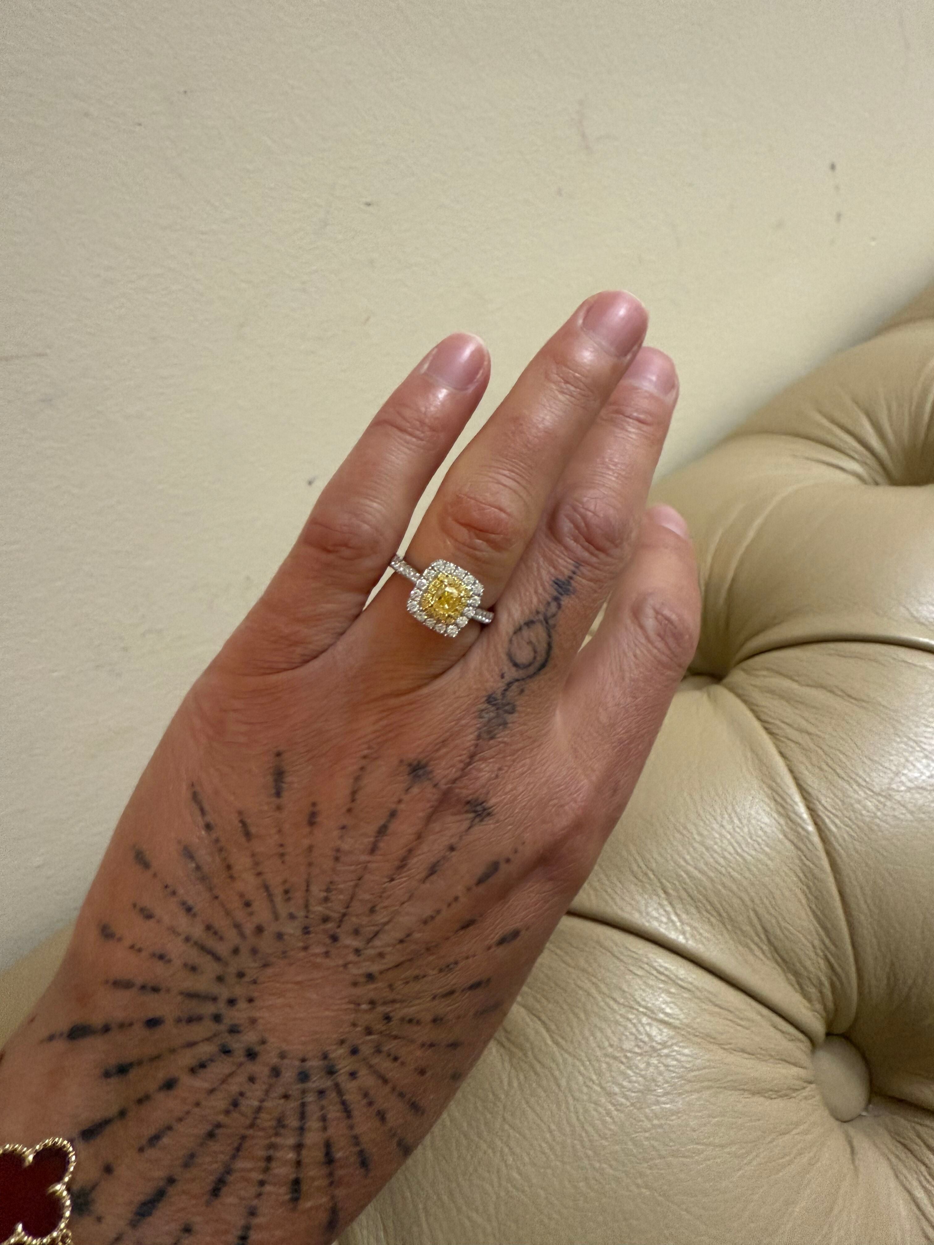 18k Gold Fancy Diamond Engagement Ring