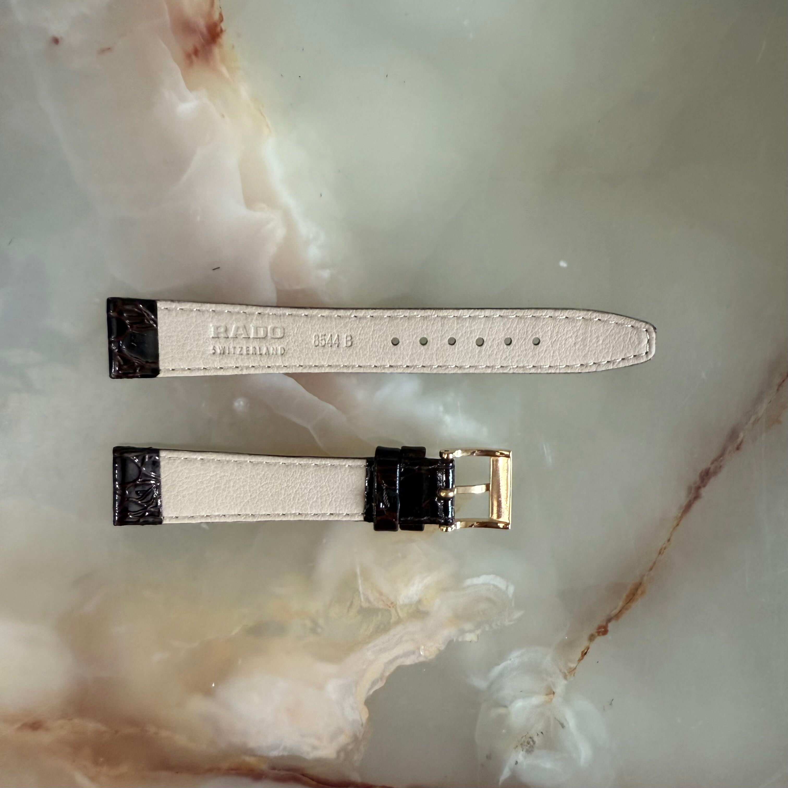 Authentic RADO Brown Leather Watch Strap Band 17mm with Buckle 8544-B