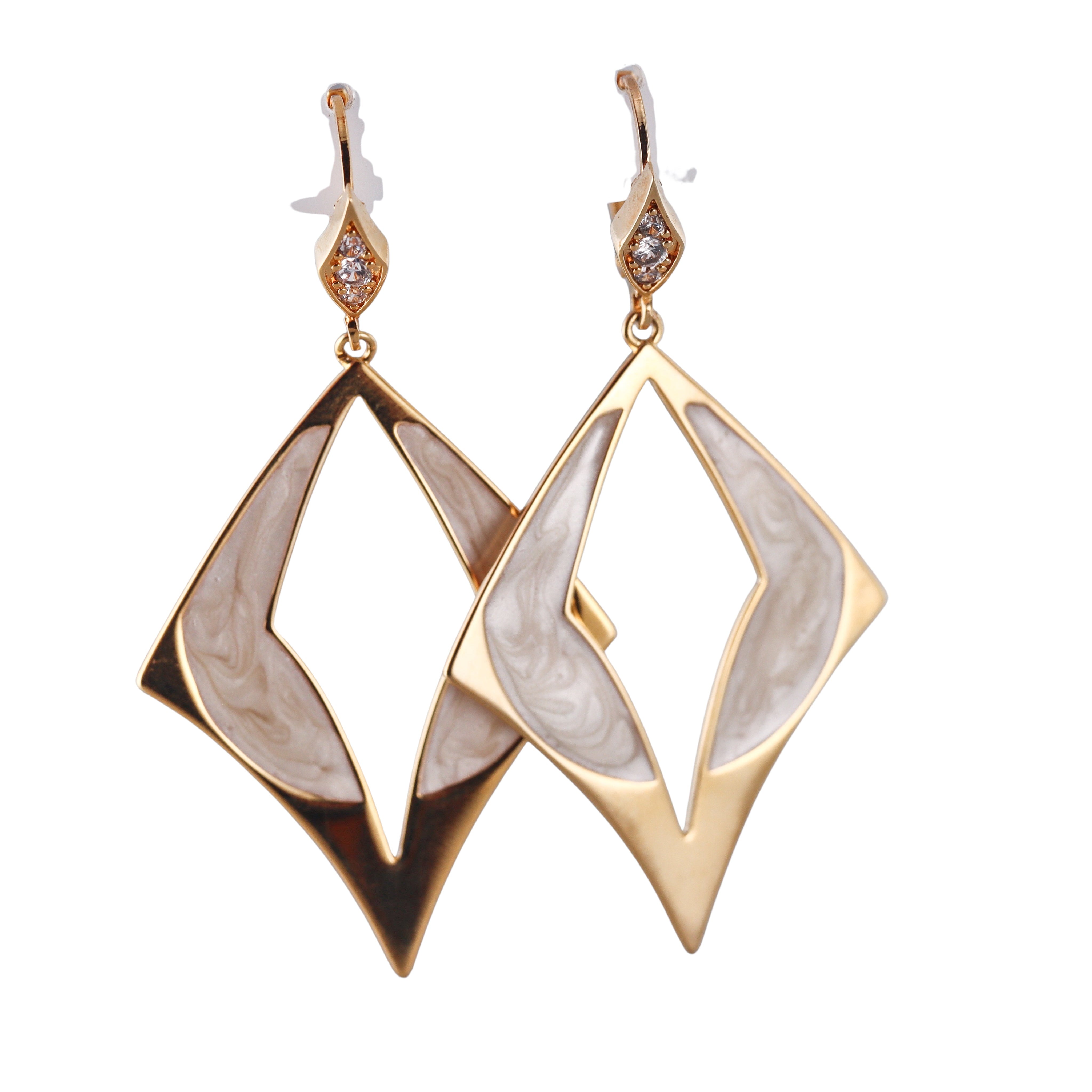 Lauren G Adams Gold Tone Enamel Drop Earrings