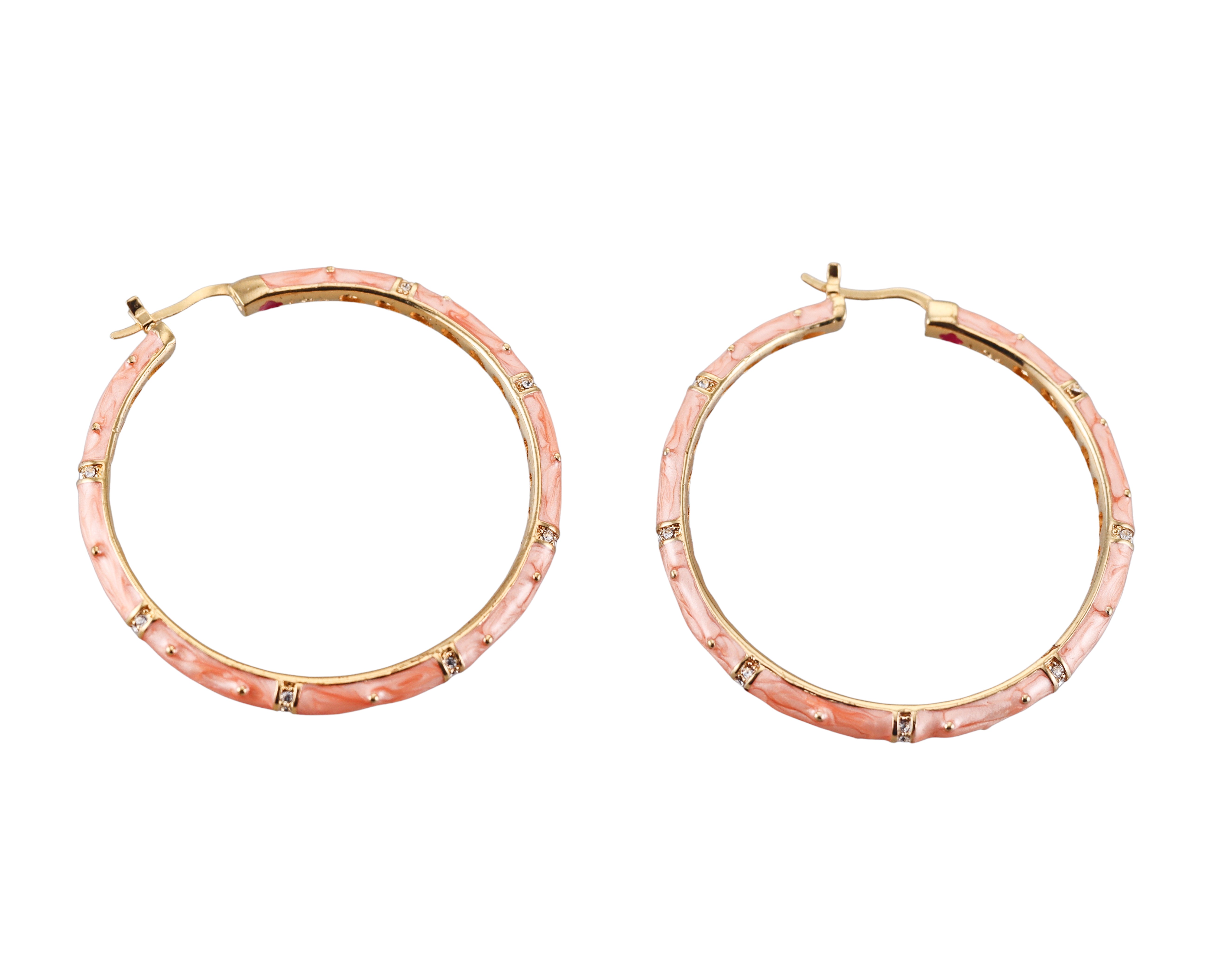 Lauren G Adams Gold Tone Enamel Hoop Earrings