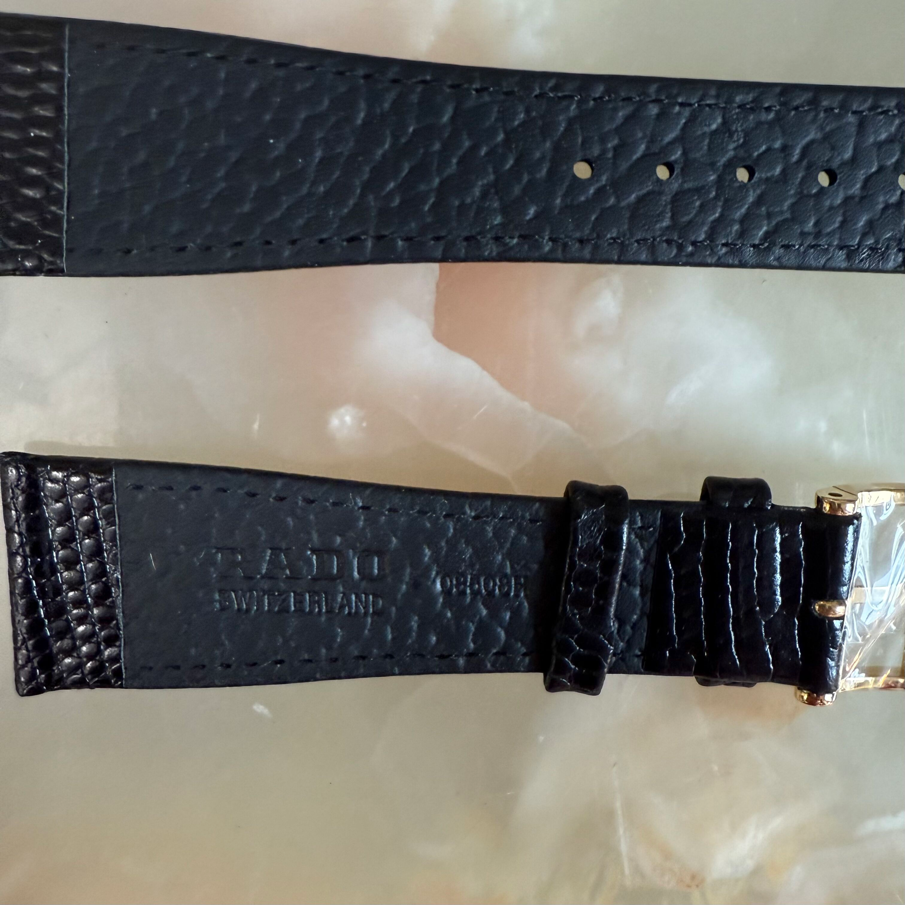 Authentic RADO Black Calfskin Watch Strap Band 23mm with Buckle 08508-H