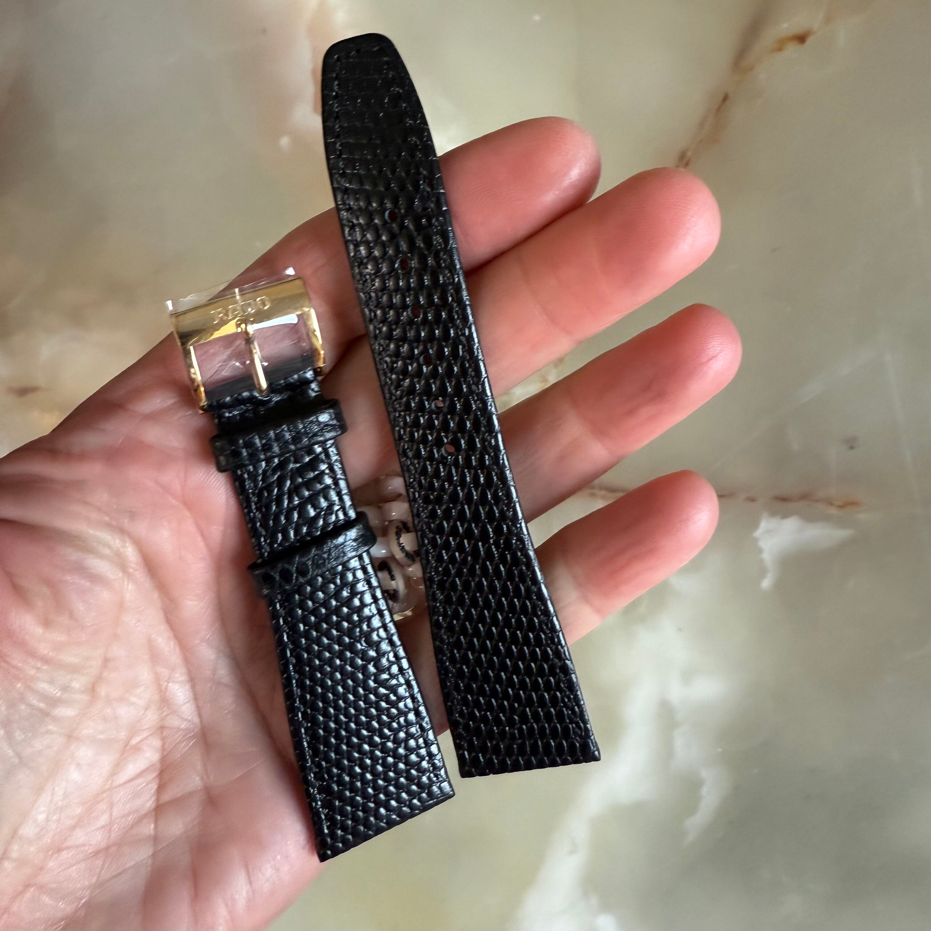 Authentic RADO Black Calfskin Watch Strap Band 23mm with Buckle 08508-H