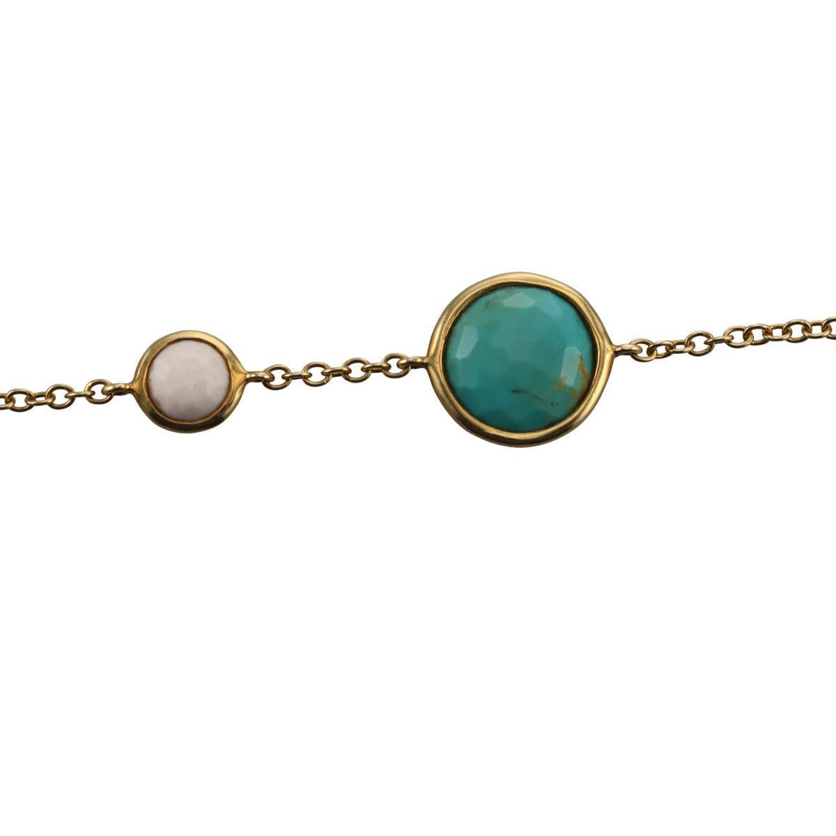 Ippolita Wonderland 18k Gold Station Turquoise Necklace