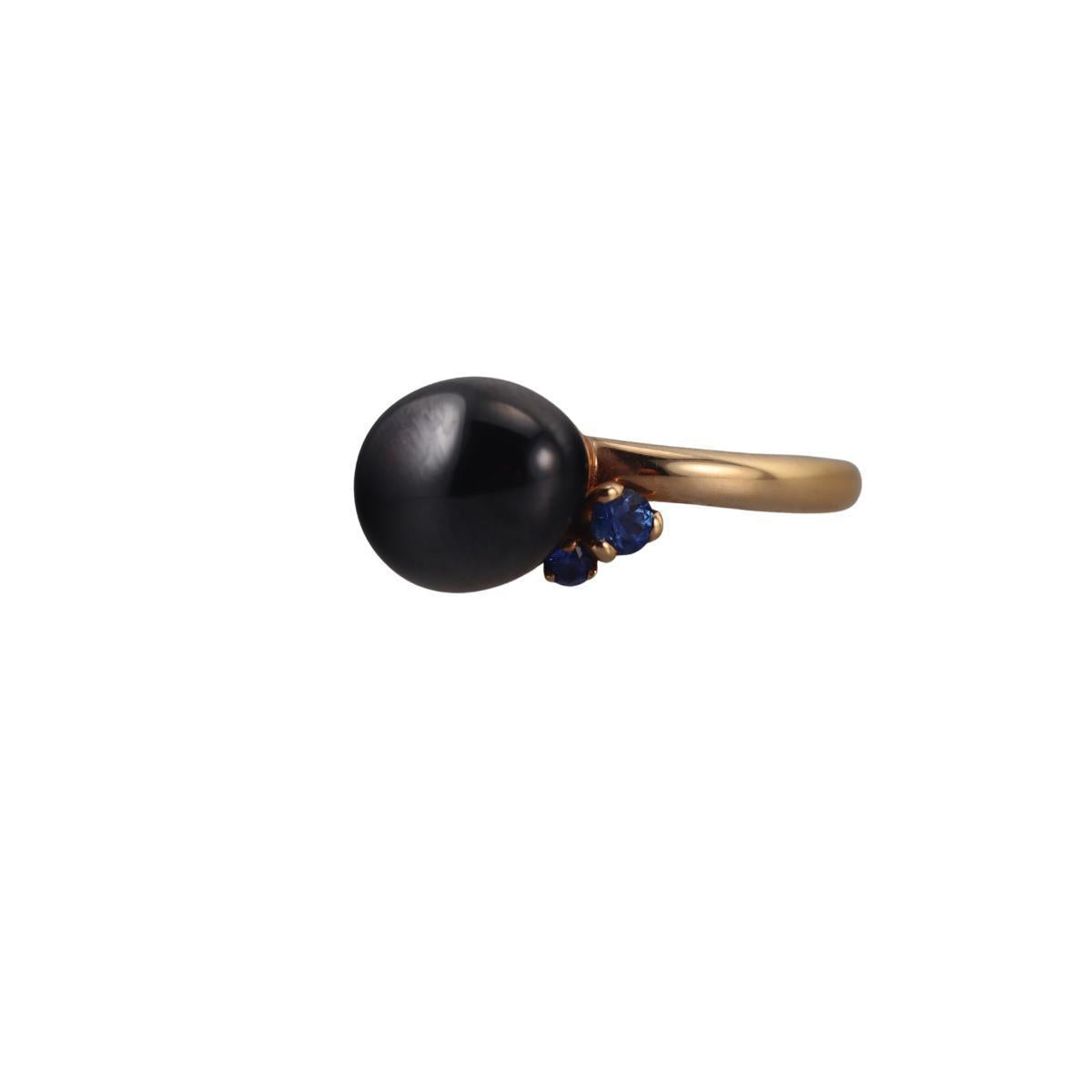 Pomellato Capri 18k Gold Ceramic Sapphire Ring
