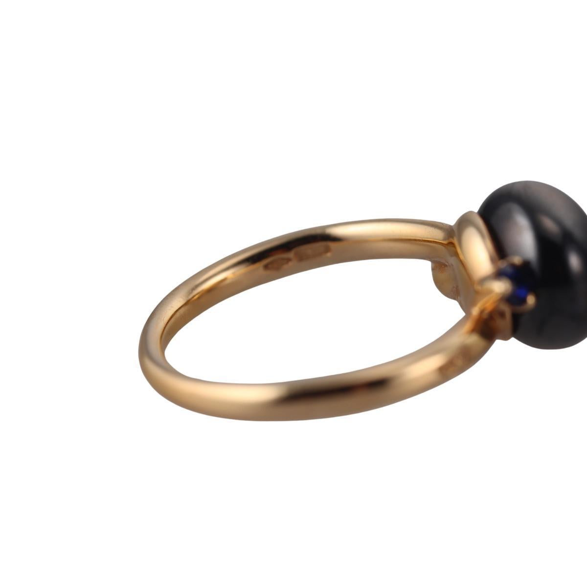 Pomellato Capri 18k Gold Ceramic Sapphire Ring
