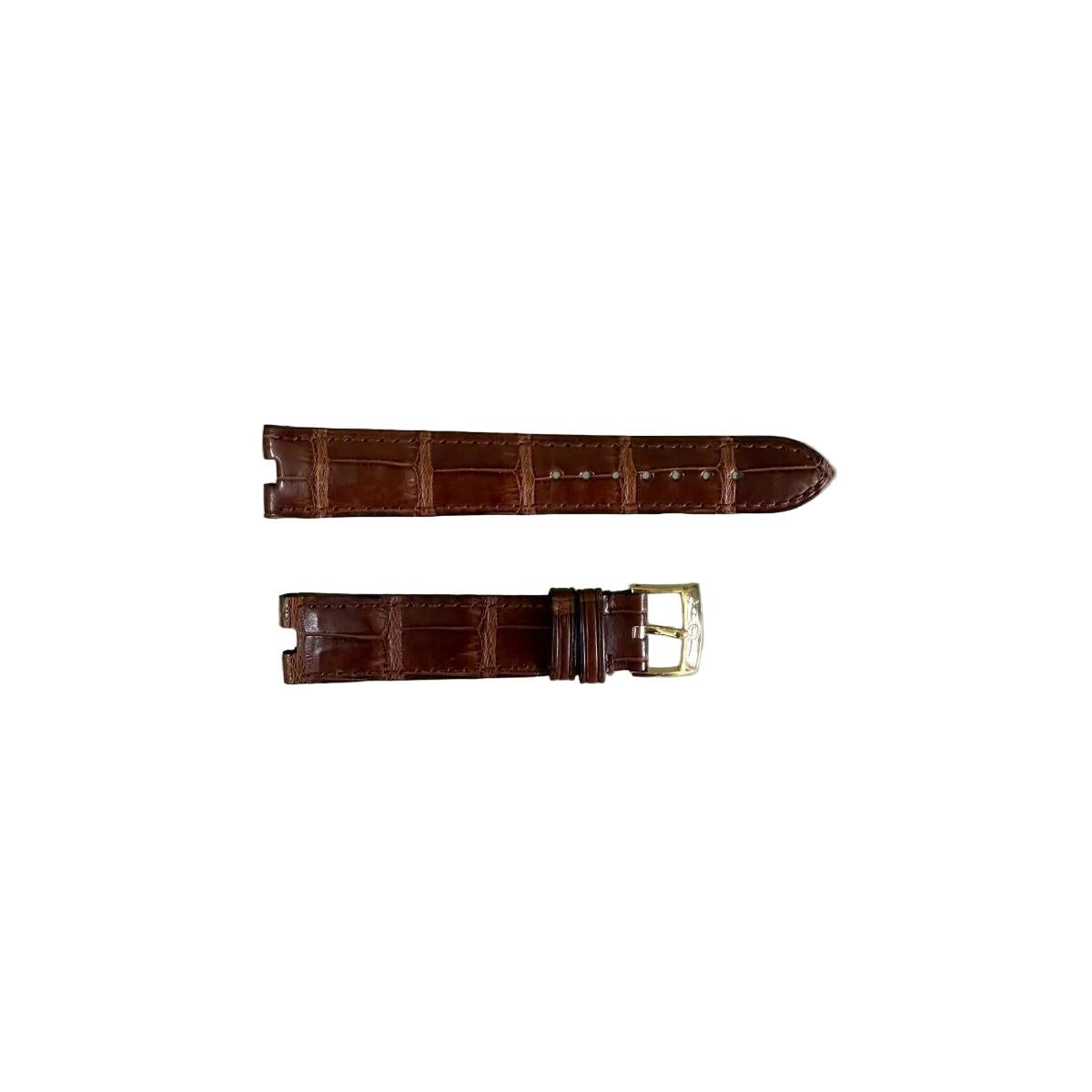Authentic Omega Brown Crocodile Watch Strap Band 18mm with Buckle 97252064