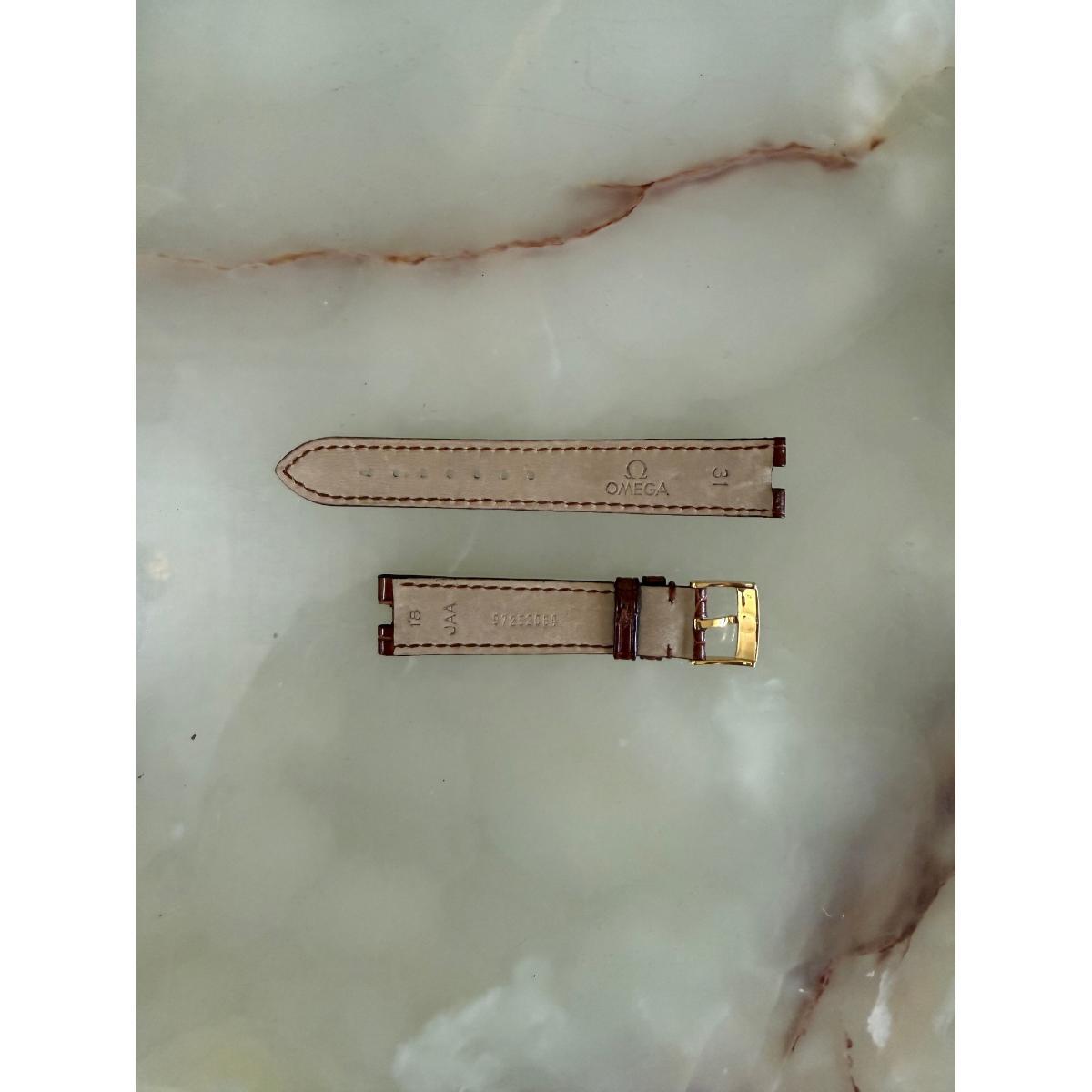 Authentic Omega Brown Crocodile Watch Strap Band 18mm with Buckle 97252064