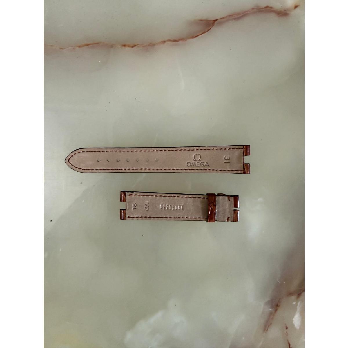 Authentic Omega Brown Crocodile Watch Strap Band 18mm 97252064
