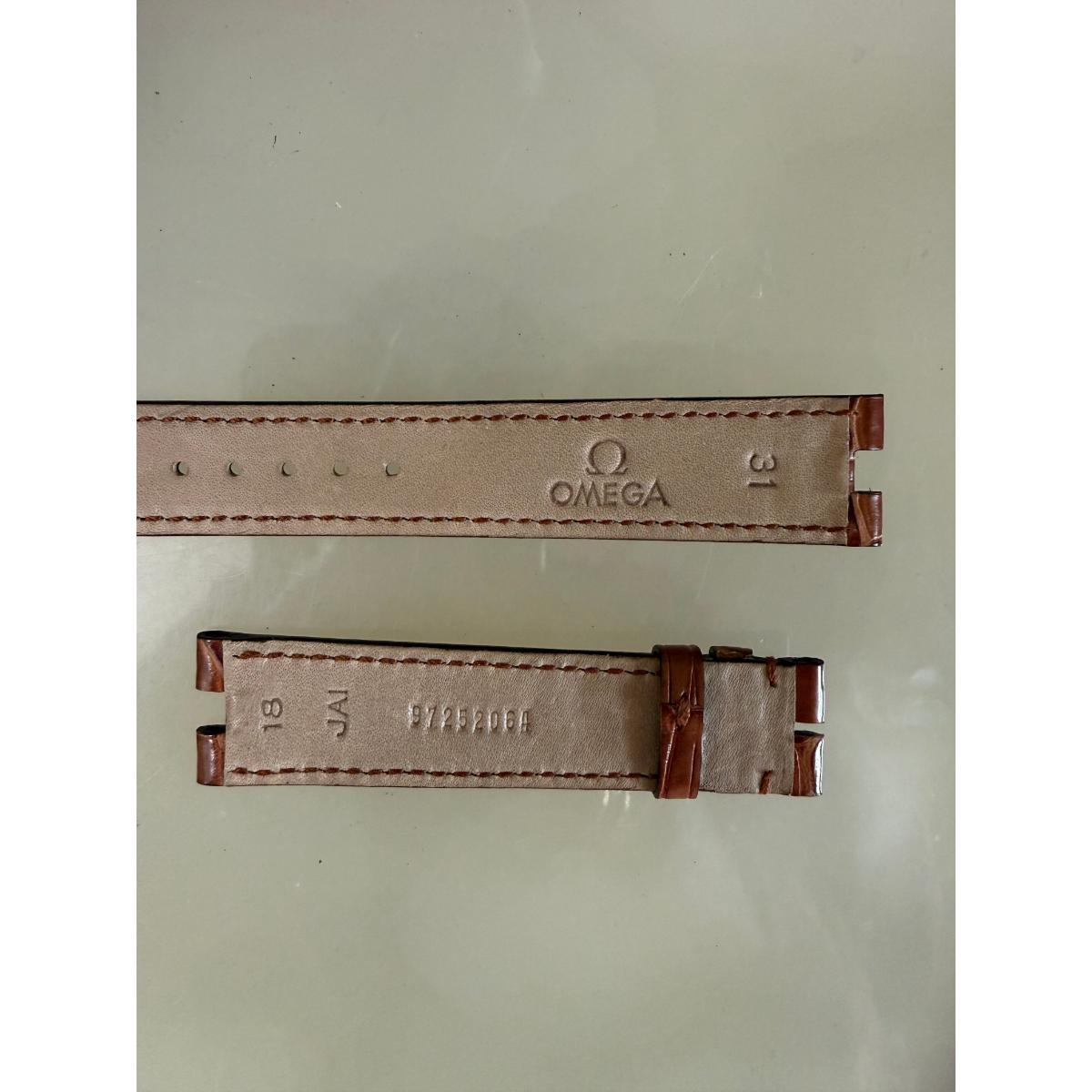 Authentic Omega Brown Crocodile Watch Strap Band 18mm 97252064