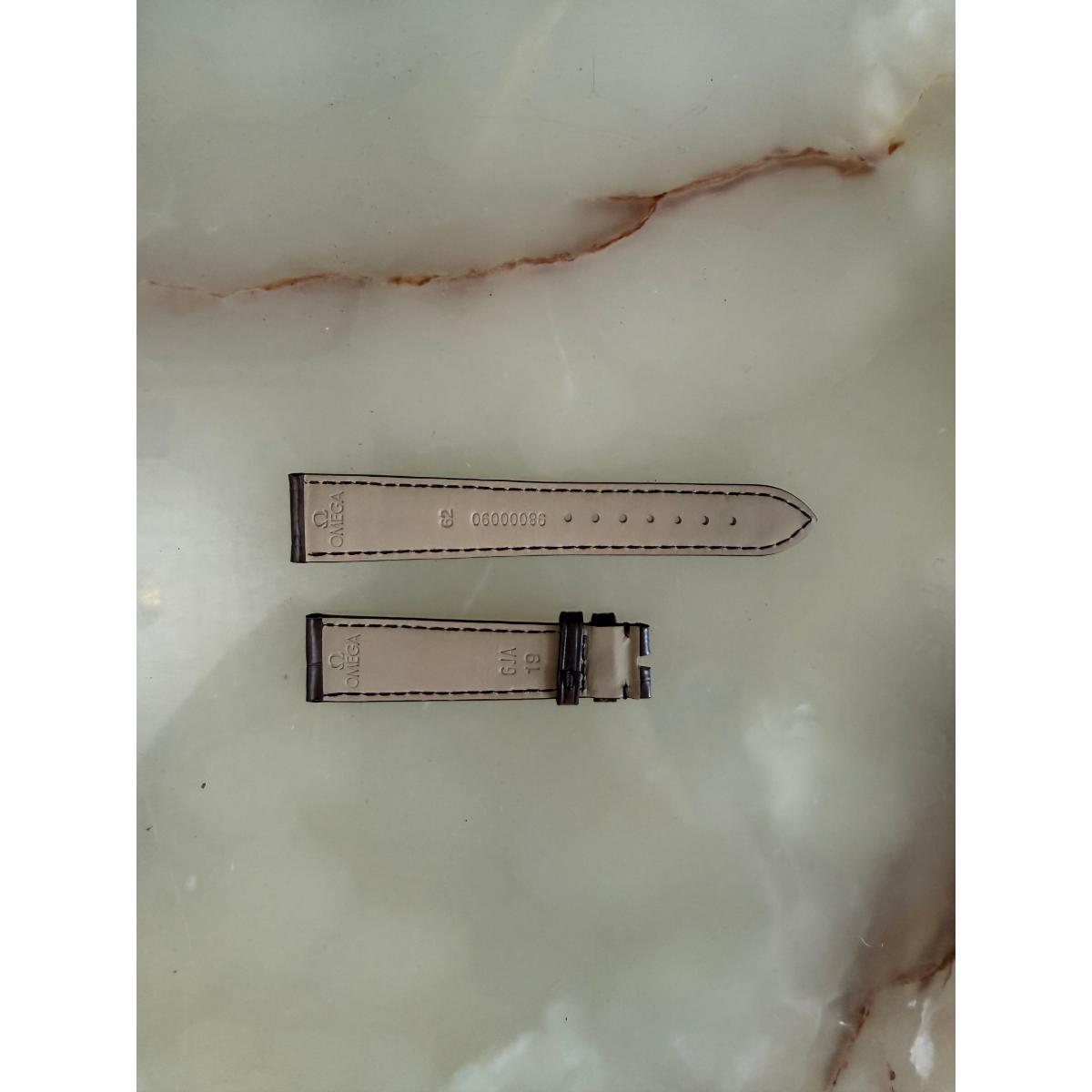 Authentic Omega Brown Crocodile Watch Strap Band 19mm 98000090