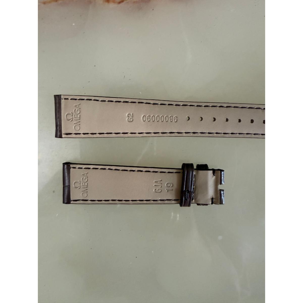 Authentic Omega Brown Crocodile Watch Strap Band 19mm 98000090