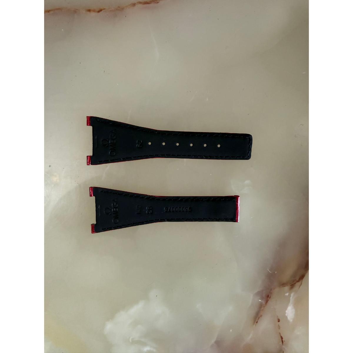Authentic Omega Red Crocodile Watch Strap Band 28mm 98000075