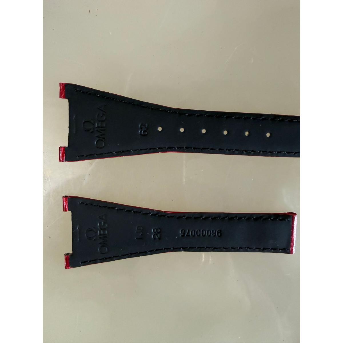Authentic Omega Red Crocodile Watch Strap Band 28mm 98000075