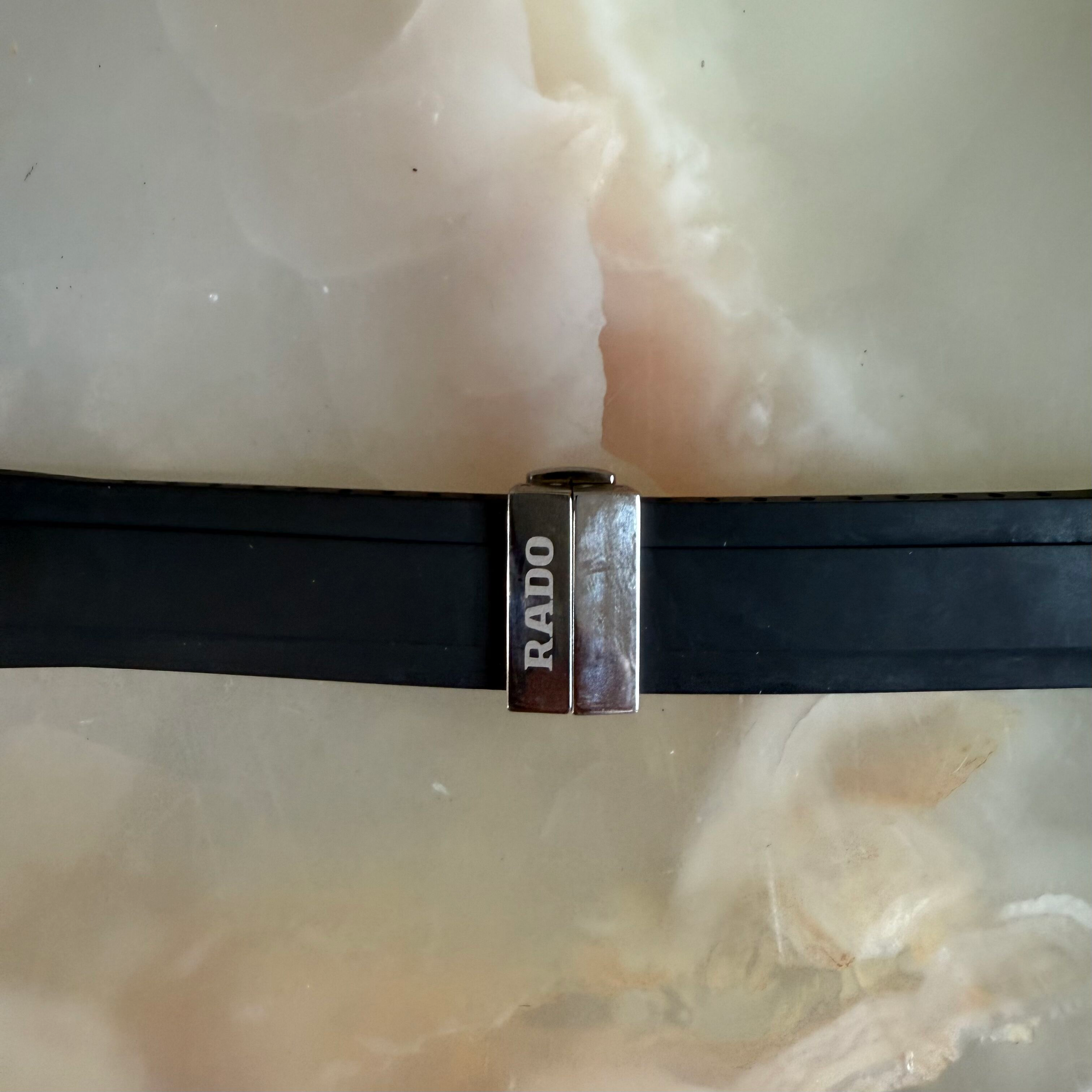 Authentic RADO Black Rubber Watch Strap Band w Clasp 24mm 08890