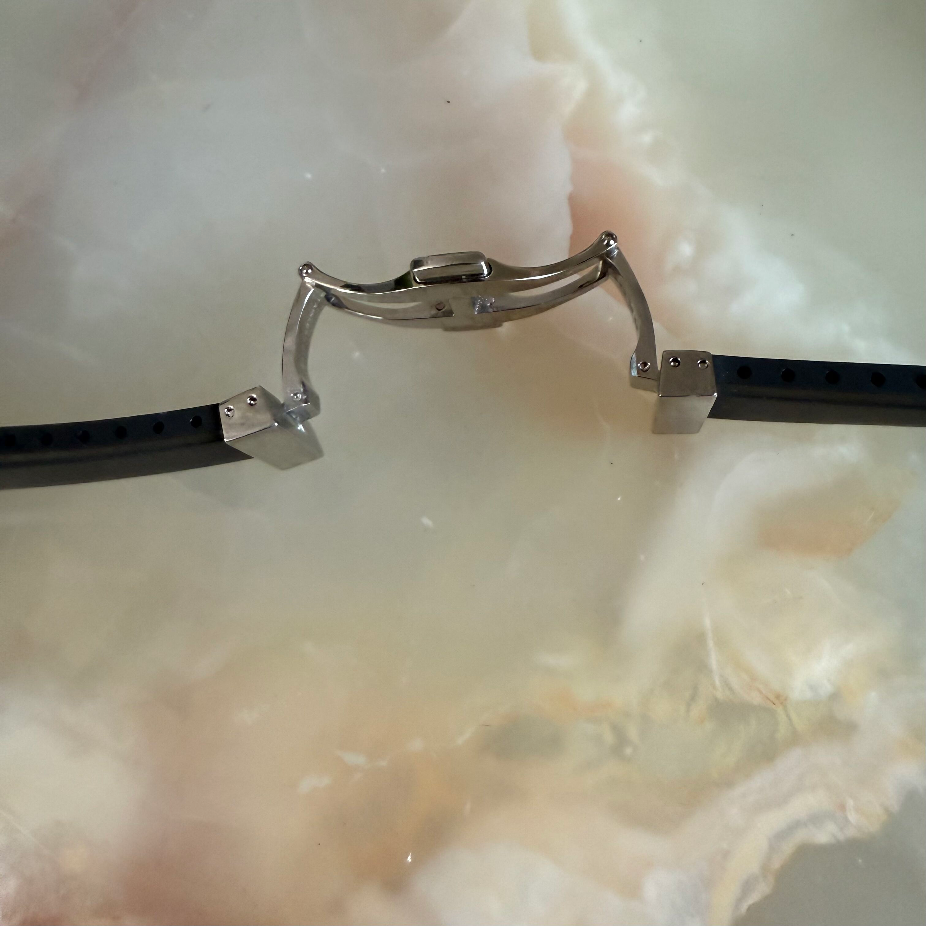 Authentic RADO Black Rubber Watch Strap Band w Clasp 24mm 08890