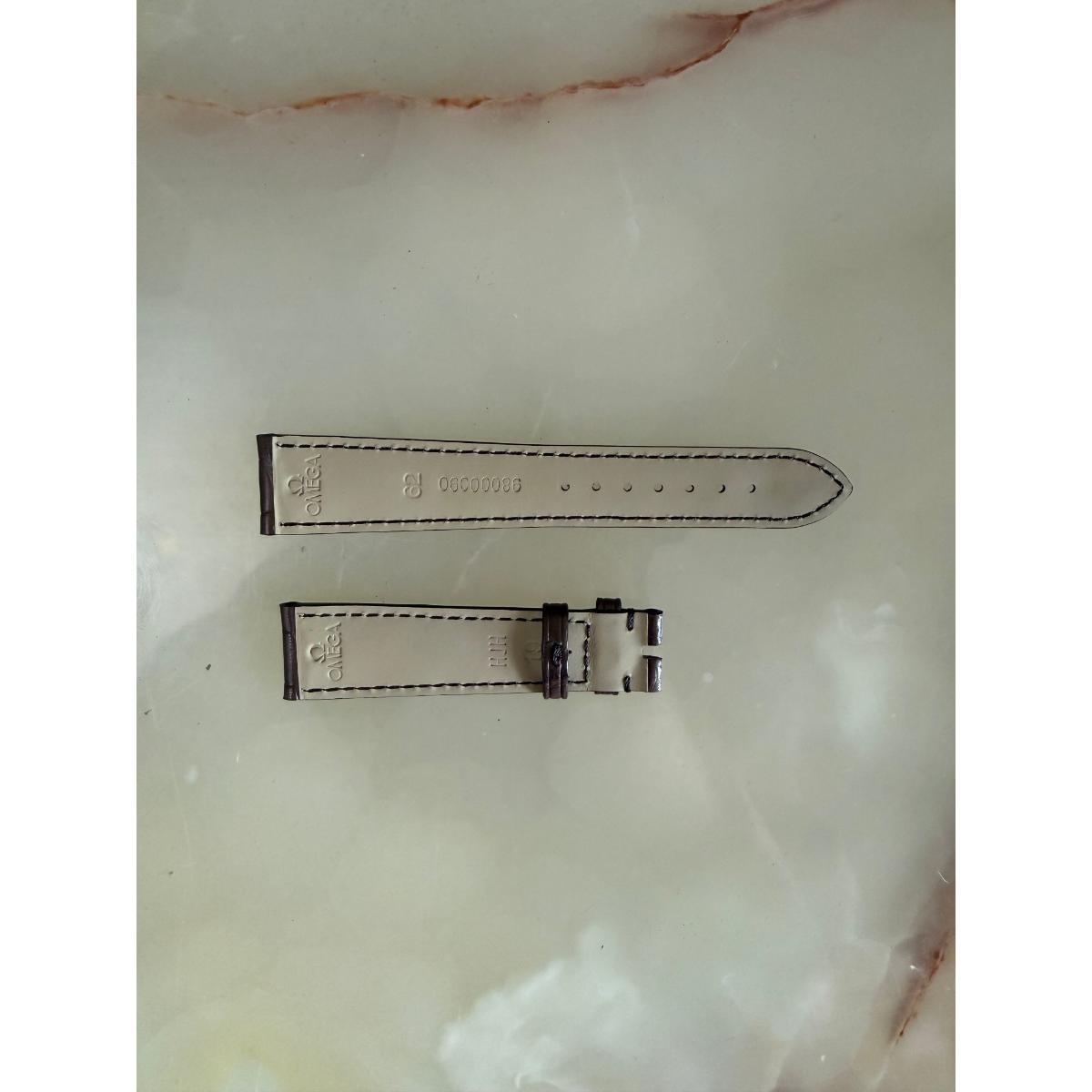 Authentic Omega Brown Crocodile Watch Strap Band 19mm 98000090